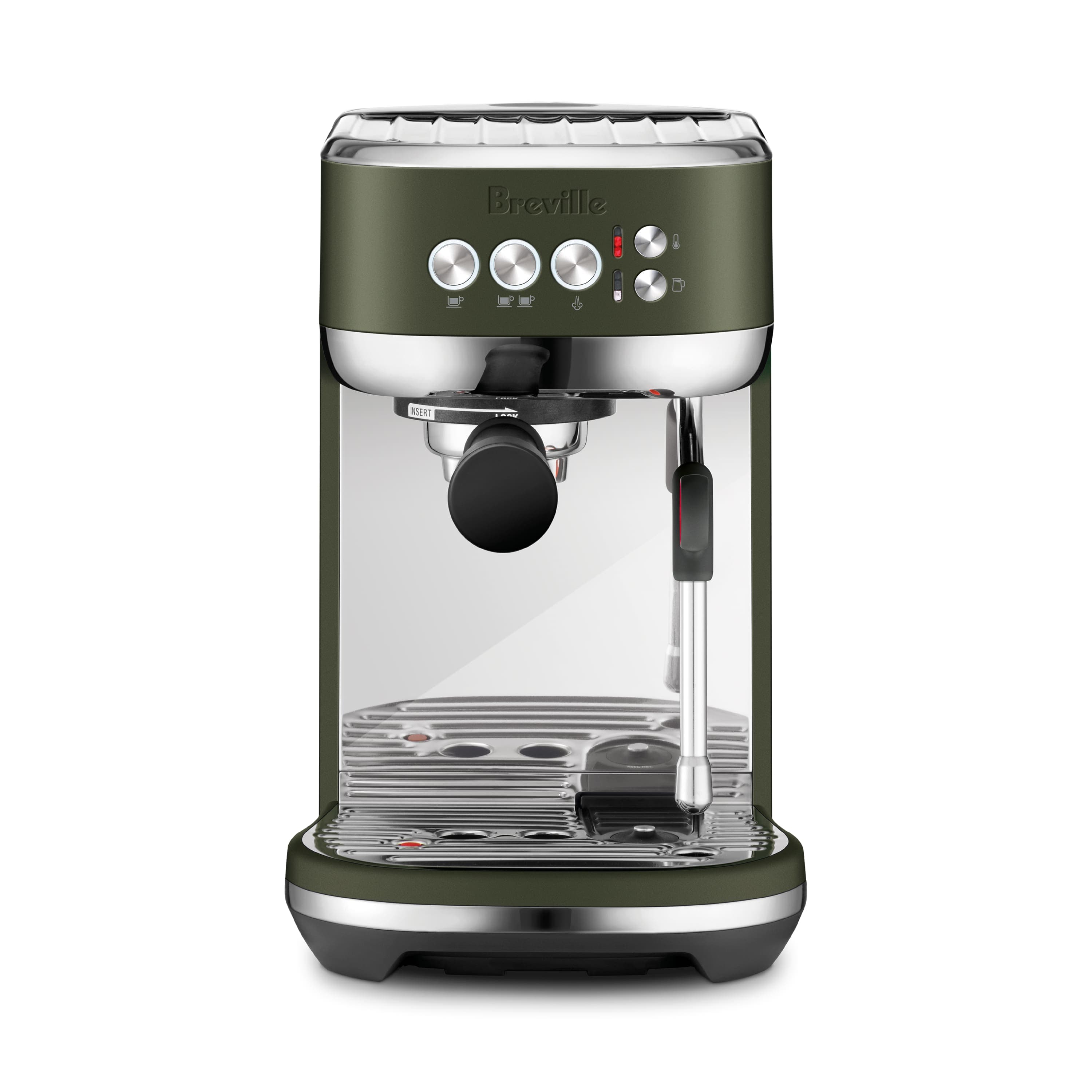 Breville - the Bambino Plus Espresso Machine with 15 bars of pressure and Milk Frother - Olive Tapenade