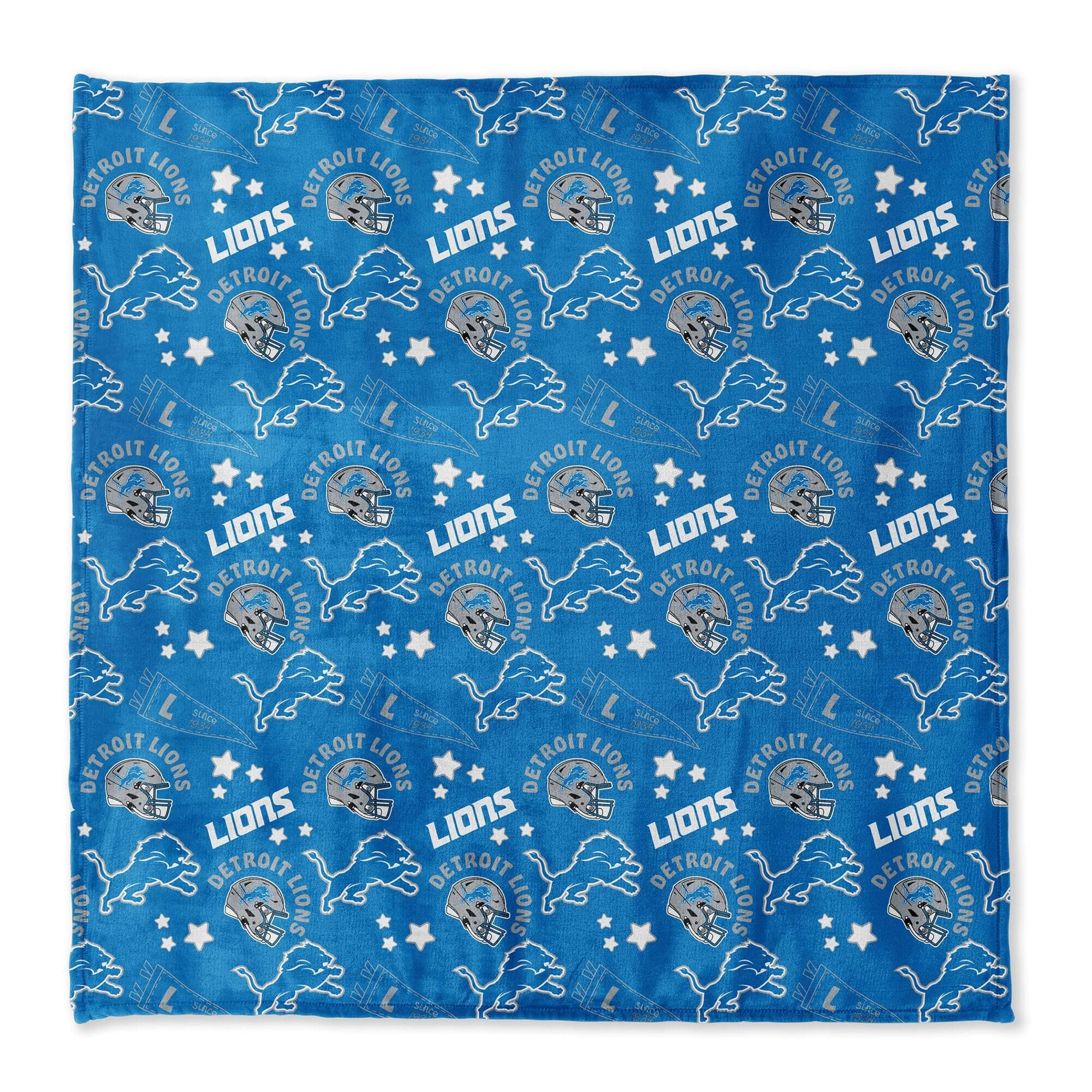 Pegasus - Detroit Lions 108" x 108" Victory Pennant Ultra Cozy Family Blanket - Multicolor