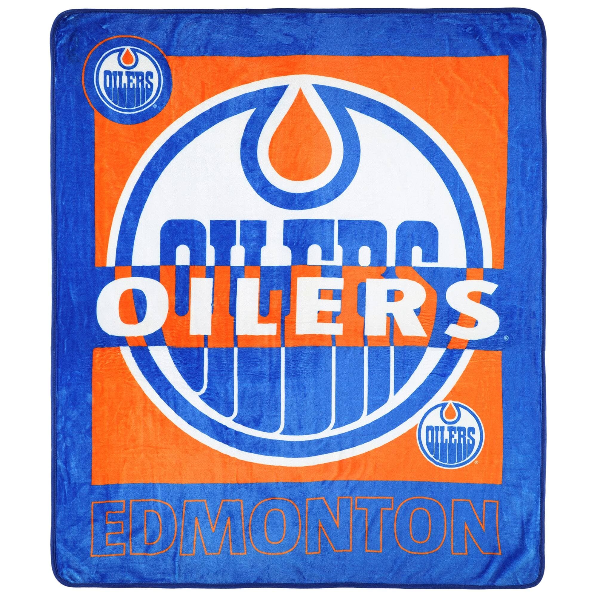 Logo Brands - Edmonton Oilers 50" x 60" Raschel Blanket - Multicolor