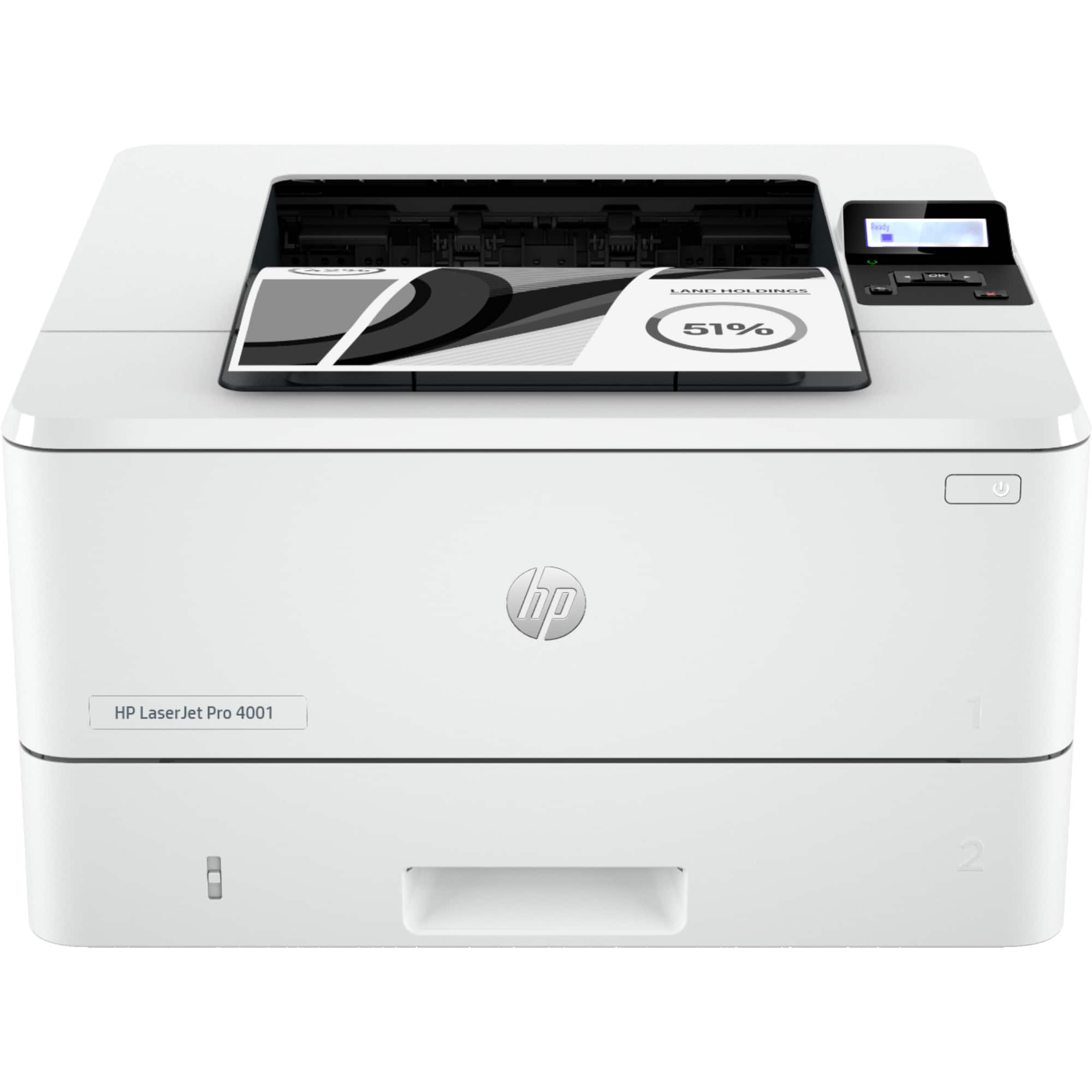 HP - LaserJet Pro 4001dn Black-and- Laser Printer - White