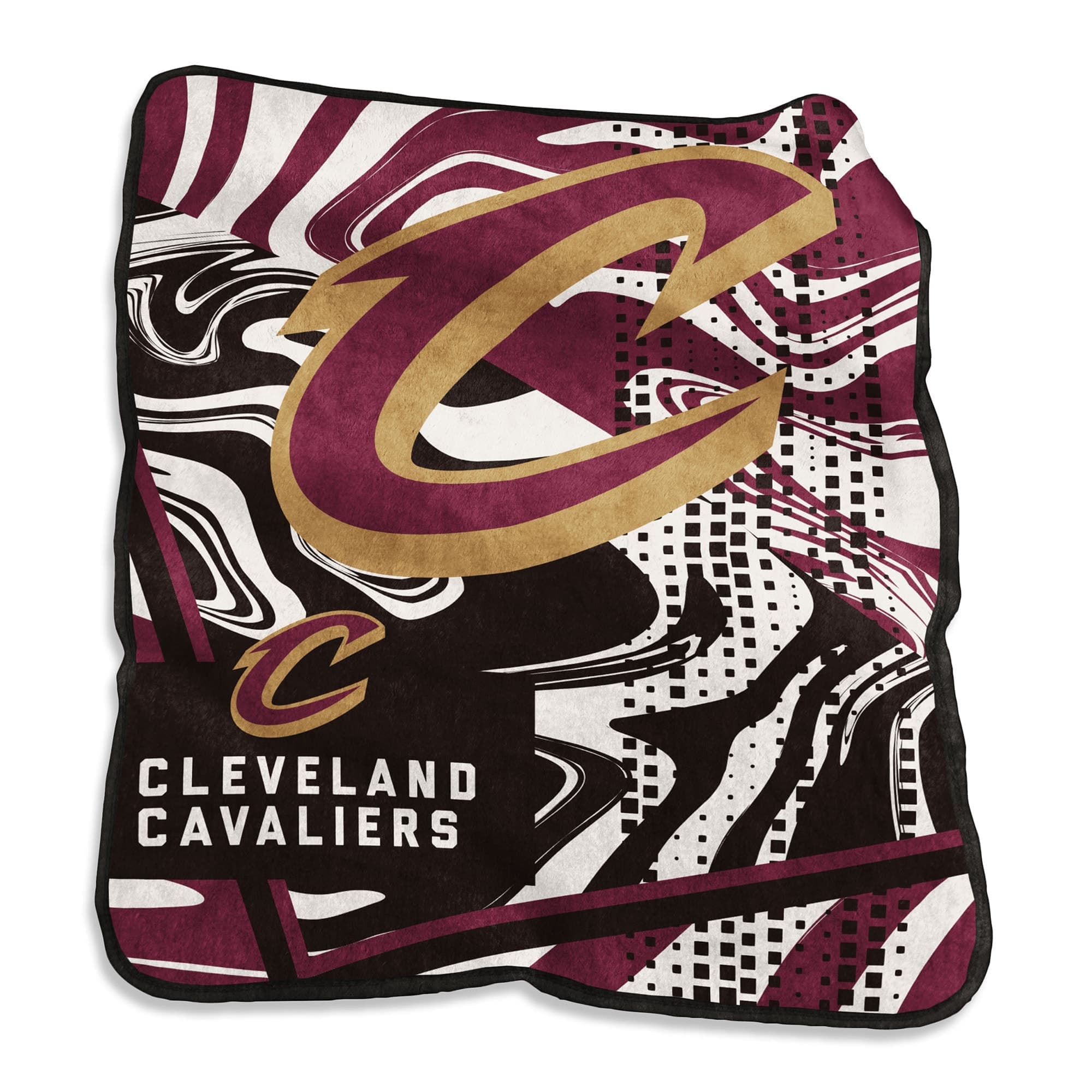 Logo Brands - Cleveland Cavaliers 50" x 60" Swirl Raschel Throw Blanket - Multicolor