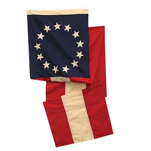 BreeBe - Vintage Stars & Stripes Barn Banner 20x90 - Red, White, Blue