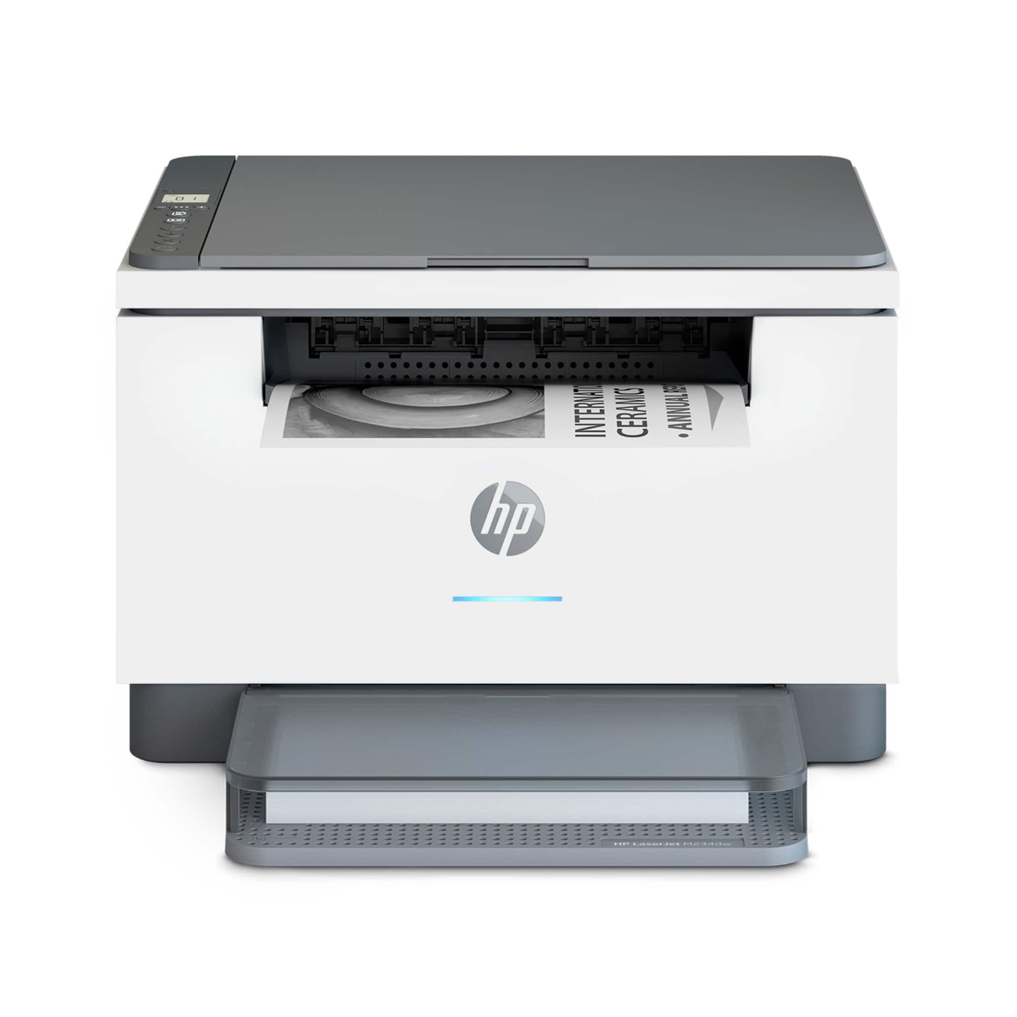 HP - LaserJet M234dw Wireless AI-Enabled Black-and-White Laser Printer - White & Slate