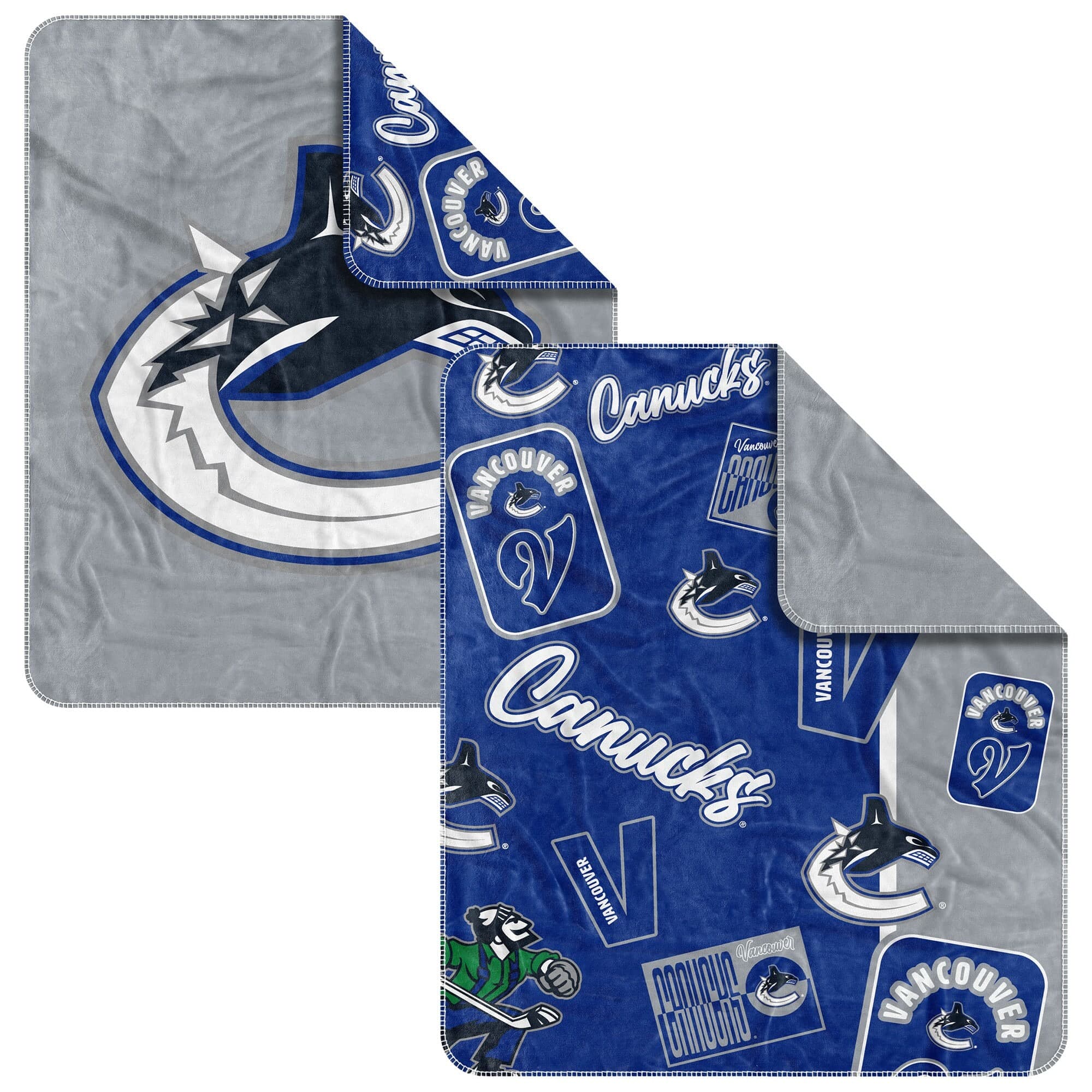 Logo Brands - Vancouver Canucks 50- x 60- Dream Weave Throw Blanket - Royal