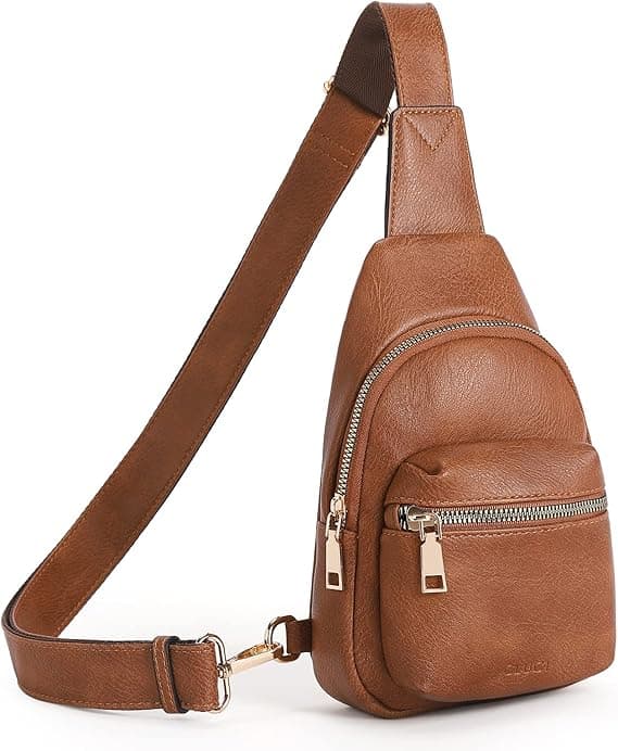 Vulpecula Spade - Small Sling Bag for Women, Leather Crossbody Fanny Packs Trendy, Women's Chest Bag - Brown