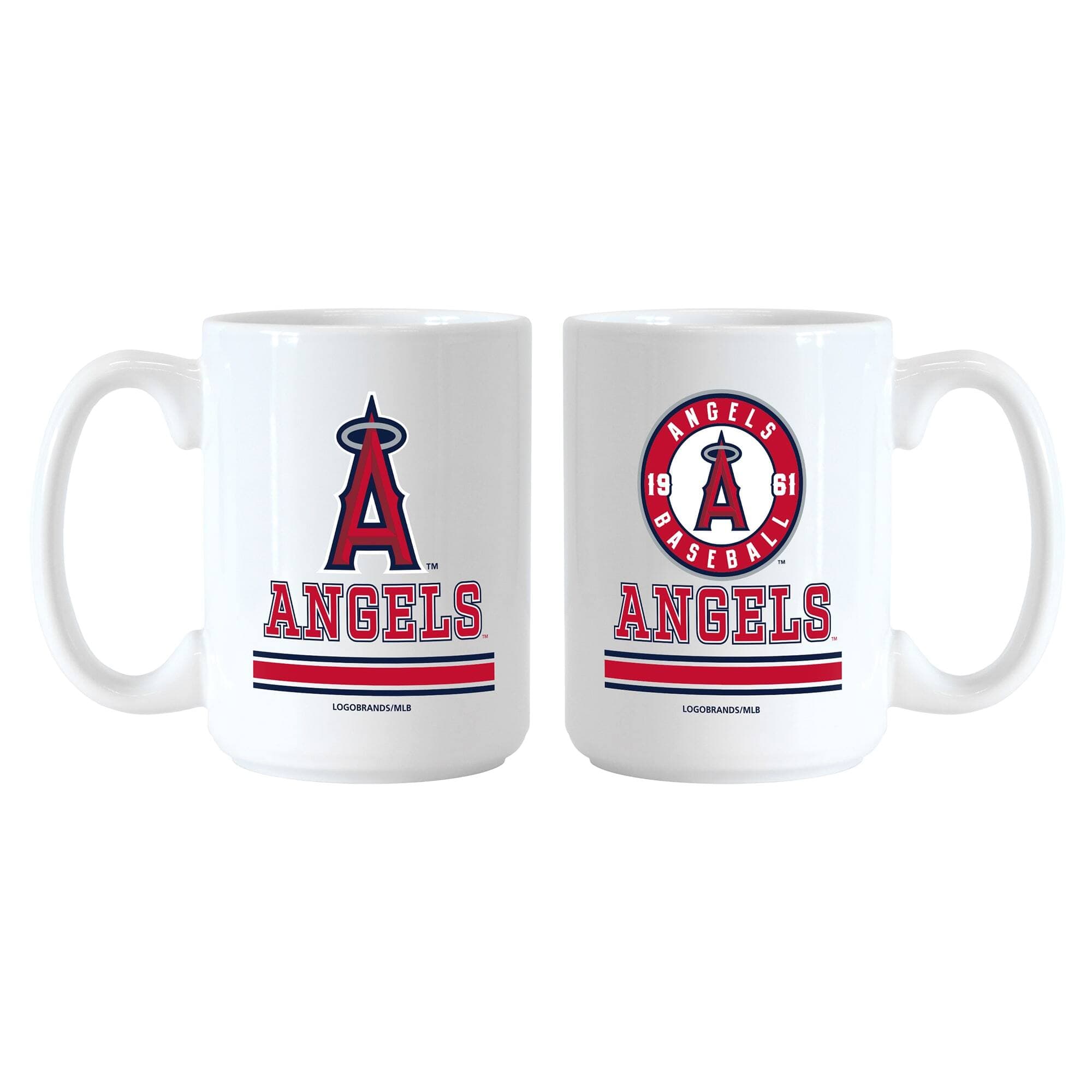 Logo Brands - Los Angeles Angels 15oz. Current & Throwback Mug Set - Multicolor