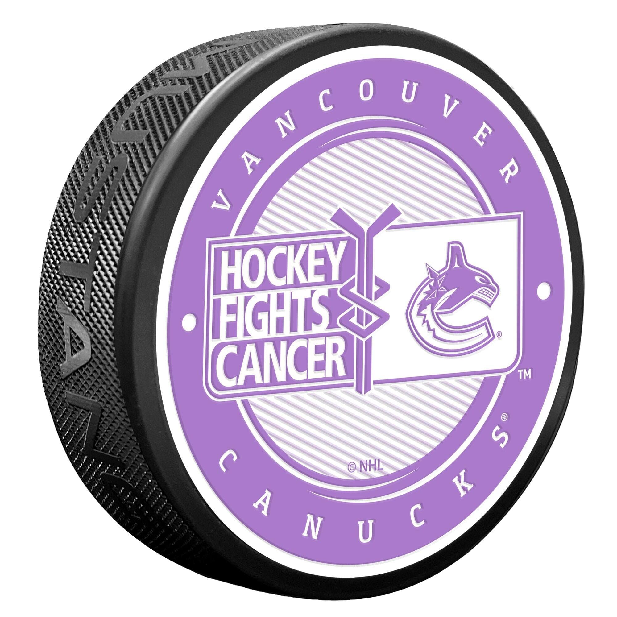 Mustang Drinkware - Vancouver Canucks Hockey Fights Cancer Puck - Multicolor