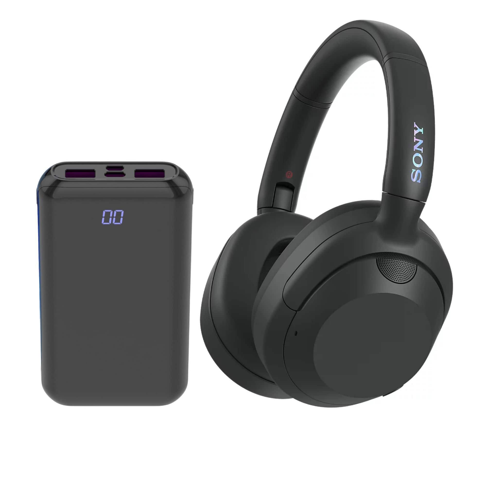 Sony - WHULT900N/B ULT Noise Cancelling Headphones with wireless Noise Cancelling Headphone accessory bundle - Black