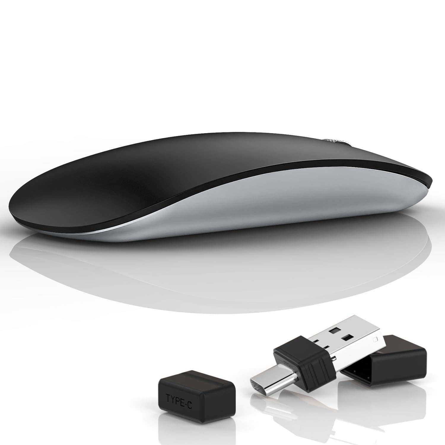 Cozy Serene - Wireless Mouse Rechargeable Silent USB G11 Computer Slim Mice 2.4ghz Optical With - Wireless - Matte Black