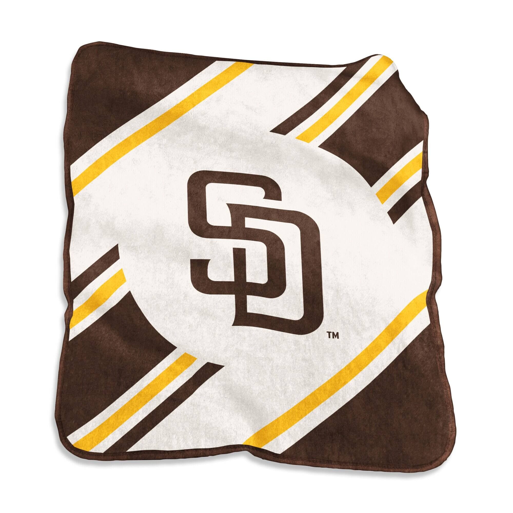 Logo Brands - San Diego Padres 50" x 60" Raschel Stripe Throw Blanket - Multicolor