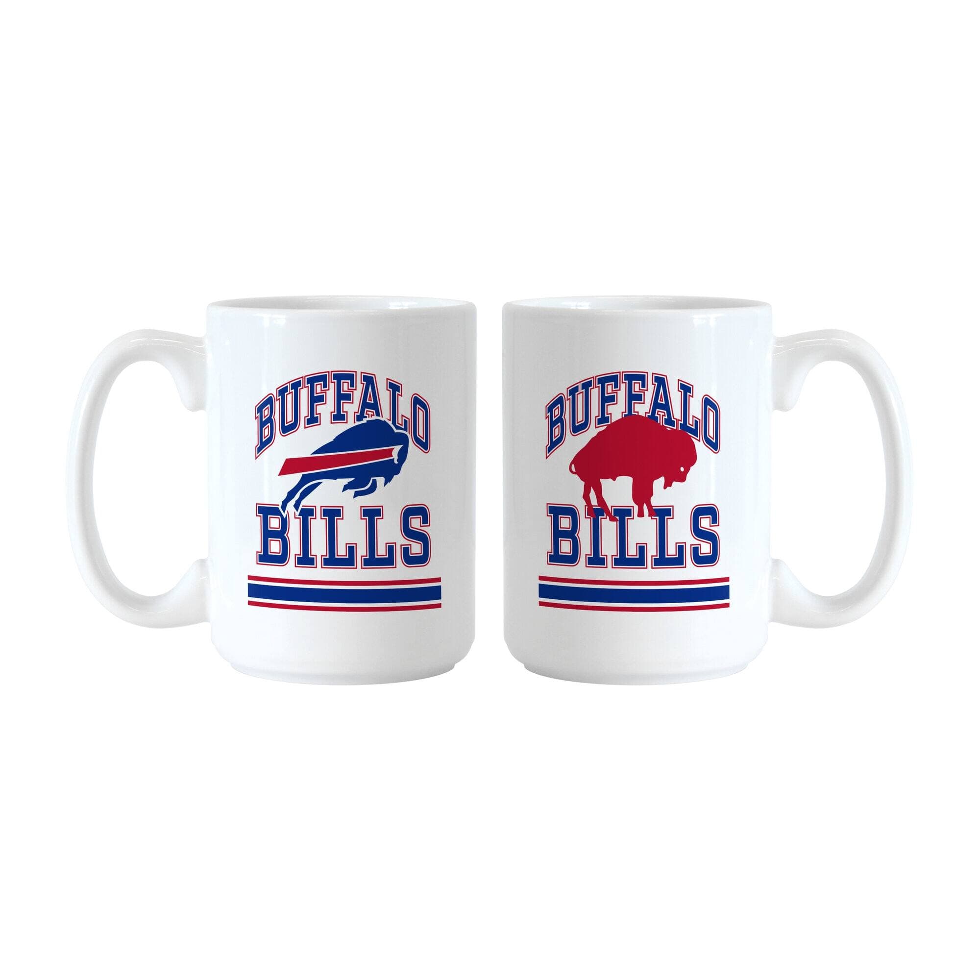 Logo Brands - Buffalo Bills 15oz. Current & Throwback Mug Set - Multicolor