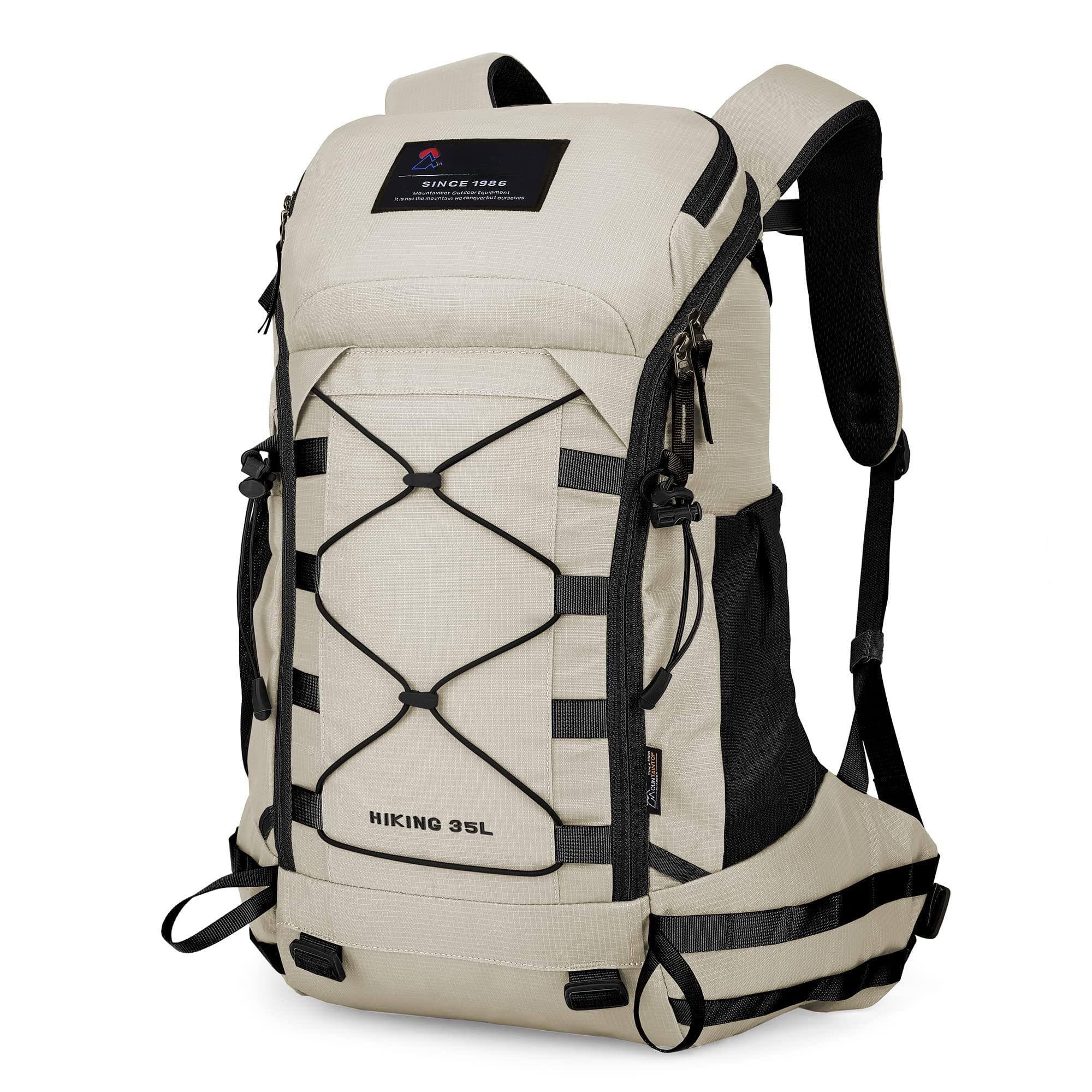 Cozy Serene - Hiking Backpack 35l Travel Lightweight Daypack For Men&women Outdoor Camping - 6413-creamy White