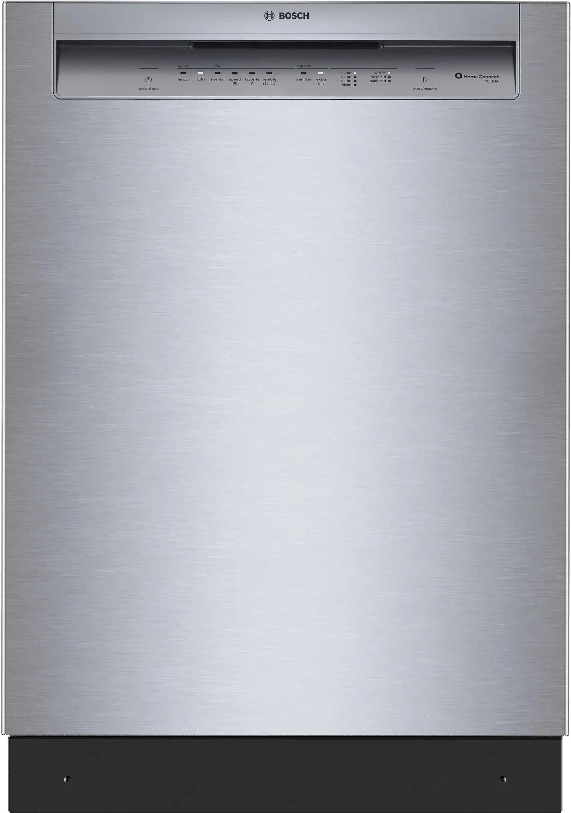 Bosch - 300 Series 24" Front Control Smart Built-In Tub Dishwasher with 3rd Rack and PrecisionWash, 48 dBA - Stainless Steel