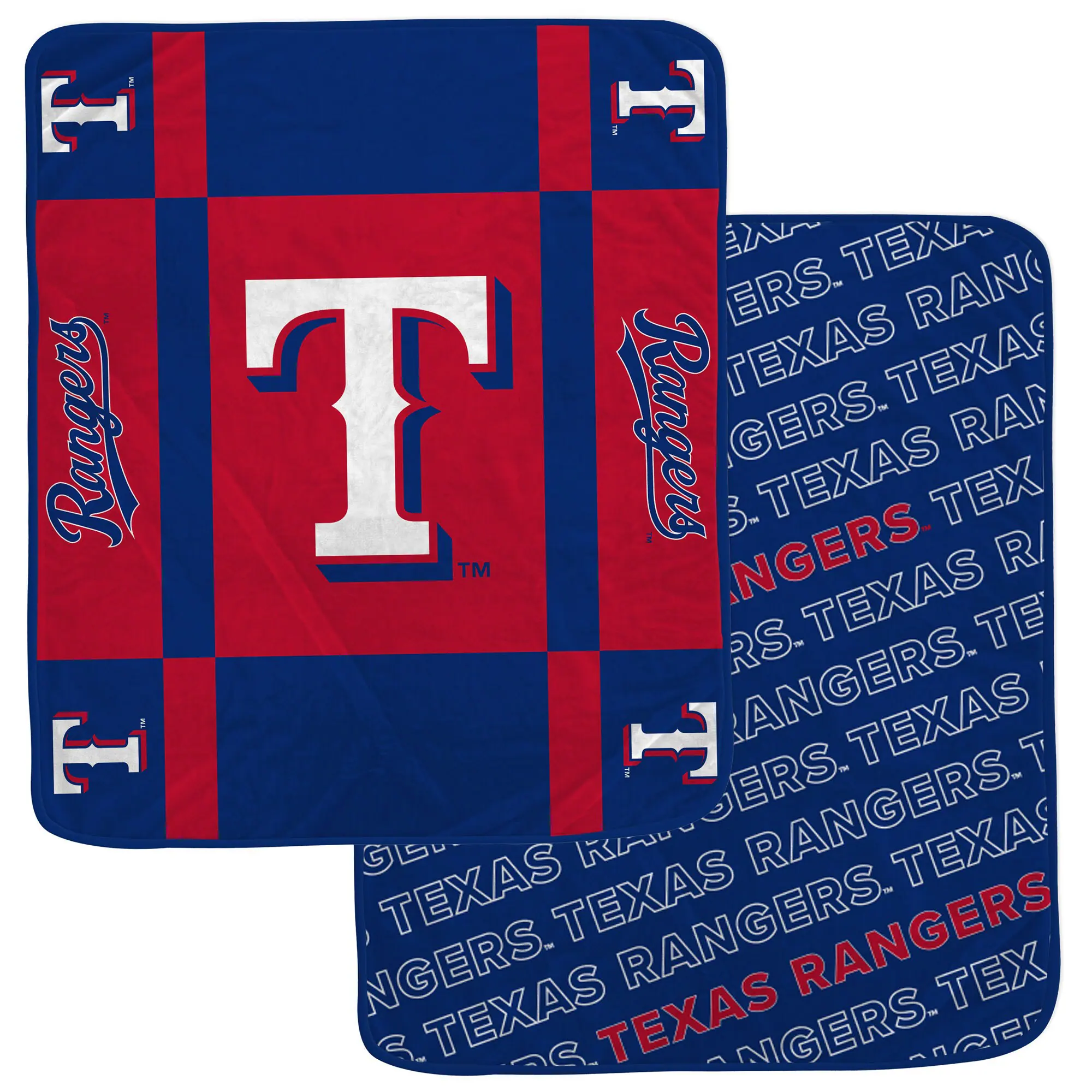Pegasus - Texas Rangers 60- x 70- Reverse Block Double-Sided Ultra Cozy Blanket - Multicolor