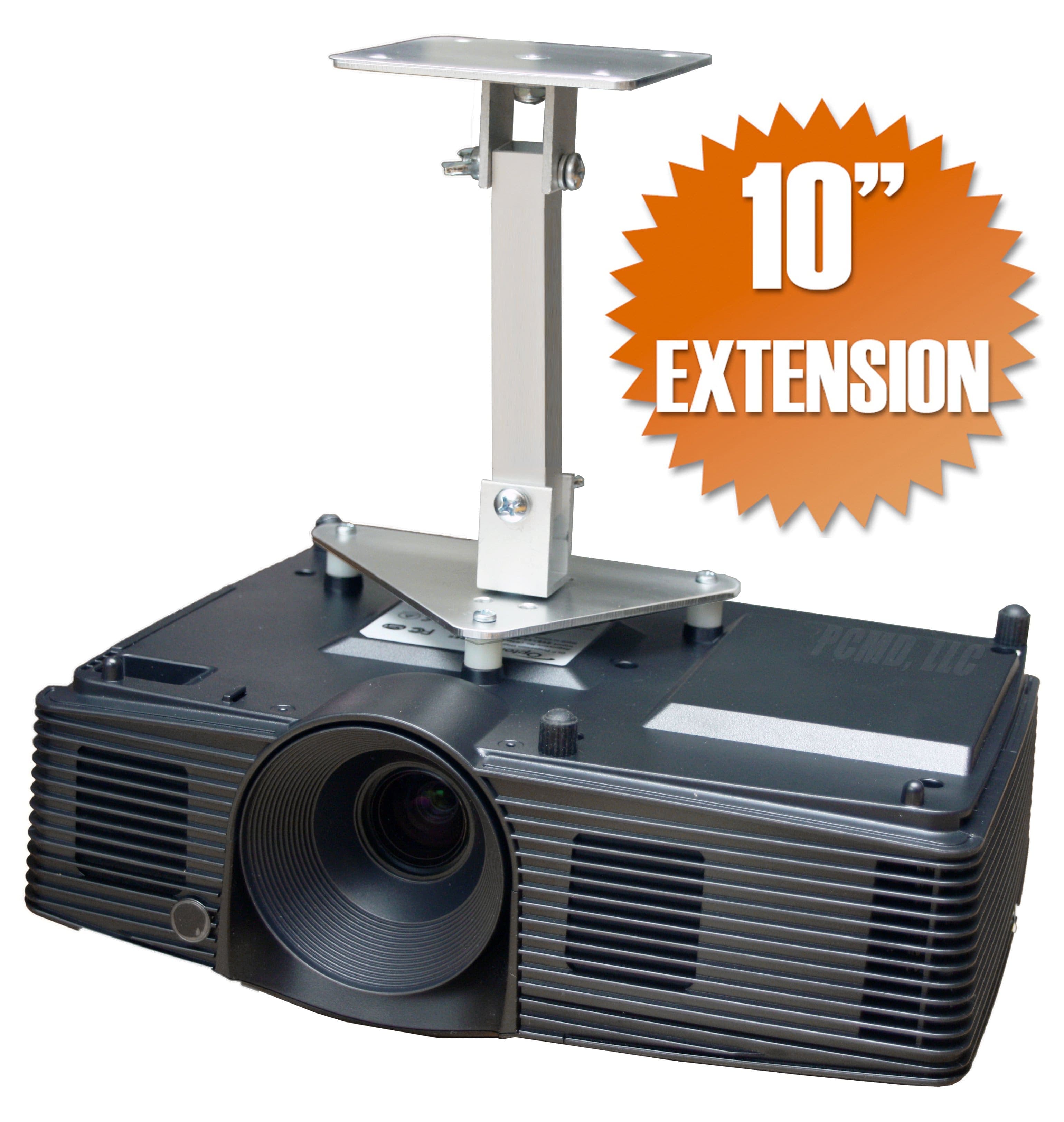 PCMD, LLC - Projector Ceiling Mount Compatible with BenQ MS500-V MS502 MS513P MS619ST MS630ST MW621ST (10-Inch Extension) - Aluminum
