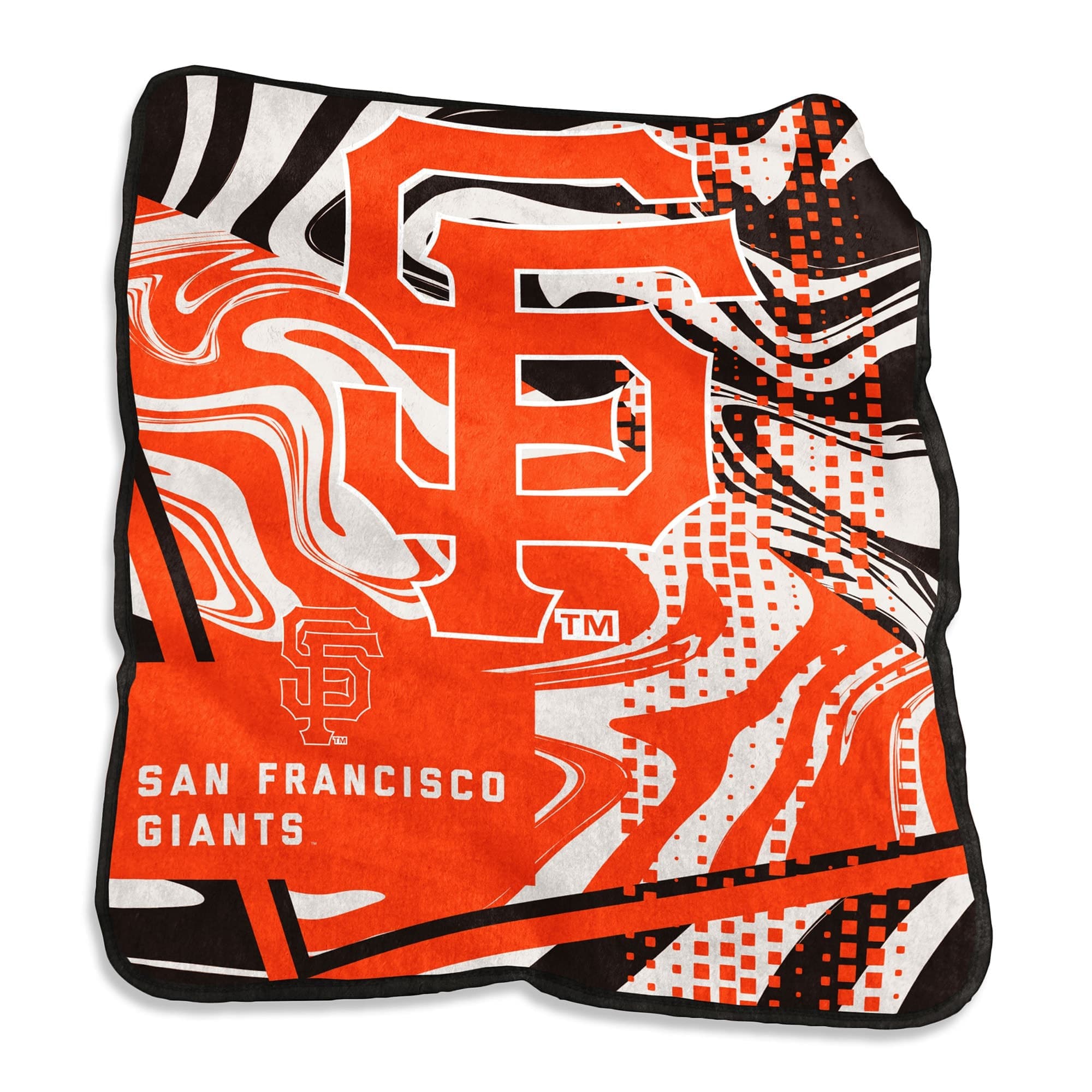 Logo Brands - San Francisco Giants 50" x 60" Swirl Raschel Throw Blanket - Multicolor