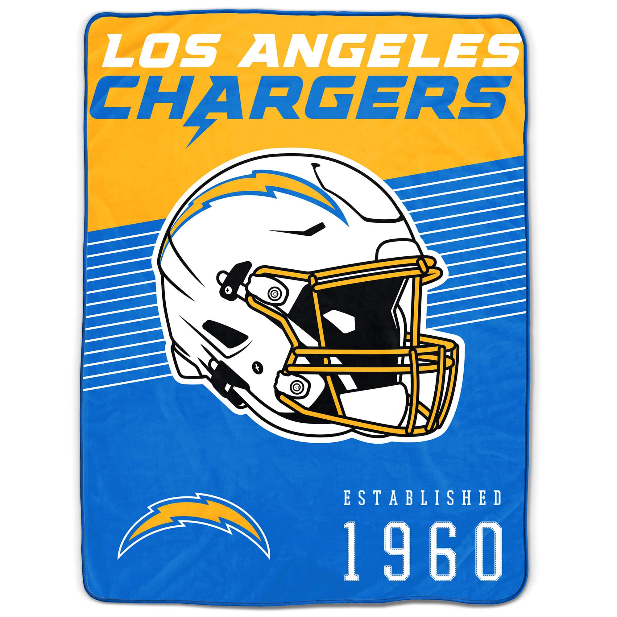 Pegasus - Los Angeles Chargers 60" x 80" Helmet Stripes Royal Plush Blanket - Multicolor