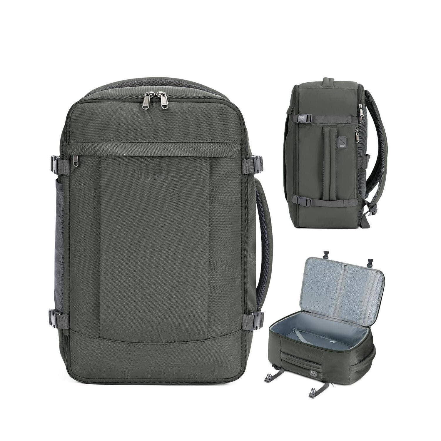Live At Space - Travel Backpack For Men Women Carry On With Usb Charging Hole Spirit Airlines Personal Item Bag Flight Approved 15 6 - Grey Green-18 inch underseat