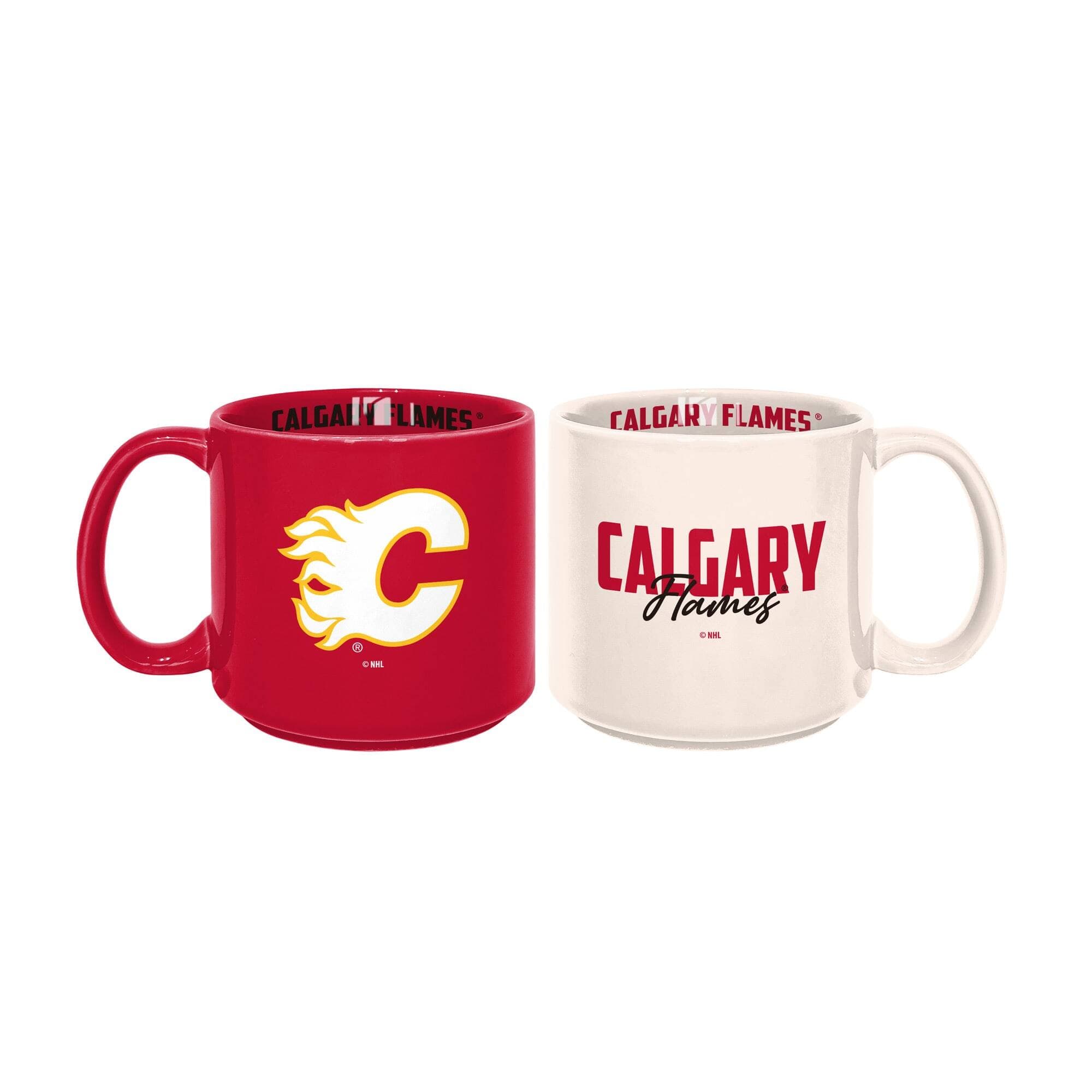 Logo Brands - Calgary Flames 2-Pack 15oz. Stackable Mug Set - Multicolor
