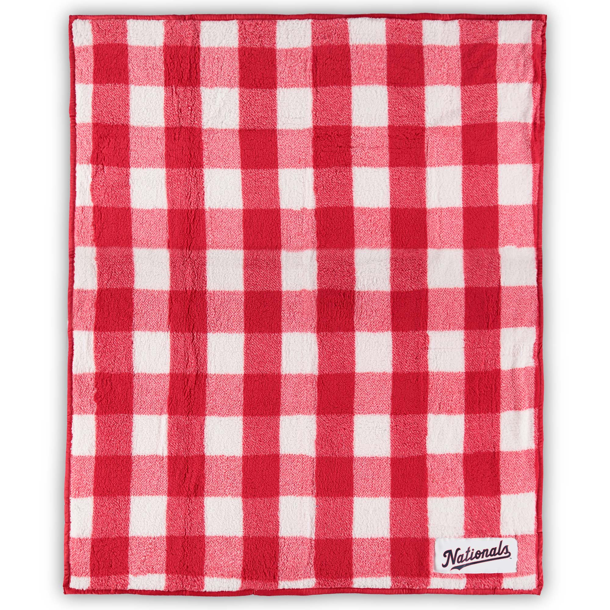 Logo Brands - Washington Nationals 50'' x 60'' Buffalo Check Frosty Fleece Blanket - Multicolor