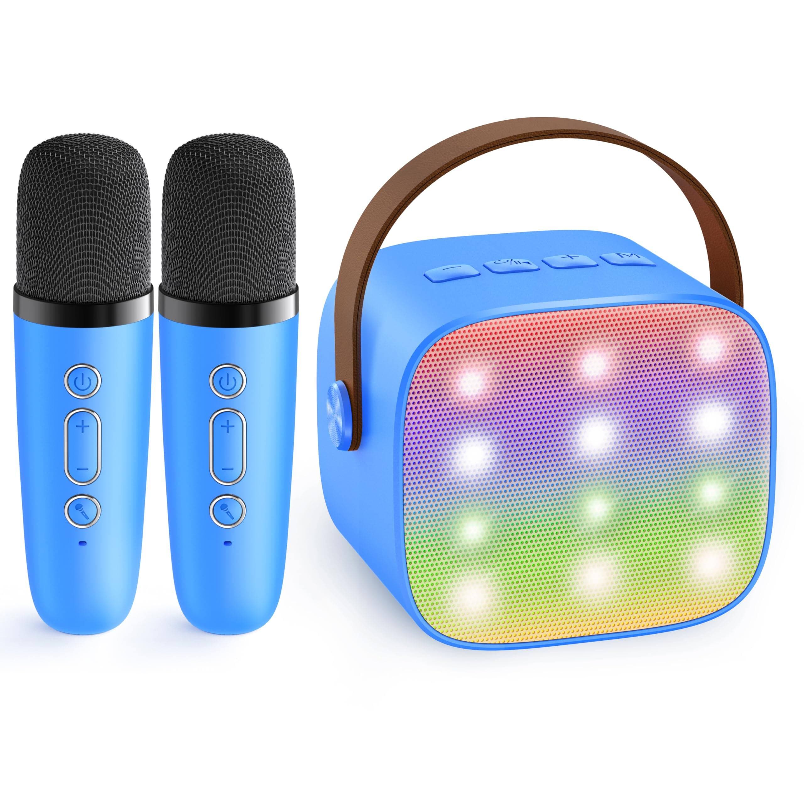 Cozy Serene - Mini Karaoke Machine Wireless Microphones Top Gifts Ages +years Old 4-12th Birthday Gift Party (purple) Mini Karaoke - Royal-Blue 2 Mics