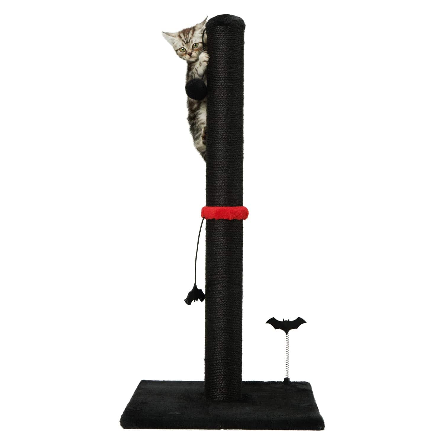Hirose Alice - Rascador para Gatos Altos de 34 Pulgadas, Poste de Sisal con Pelota Colgante para Gatos de Interior - Negro 34 pulgadas para Gatos Adultos