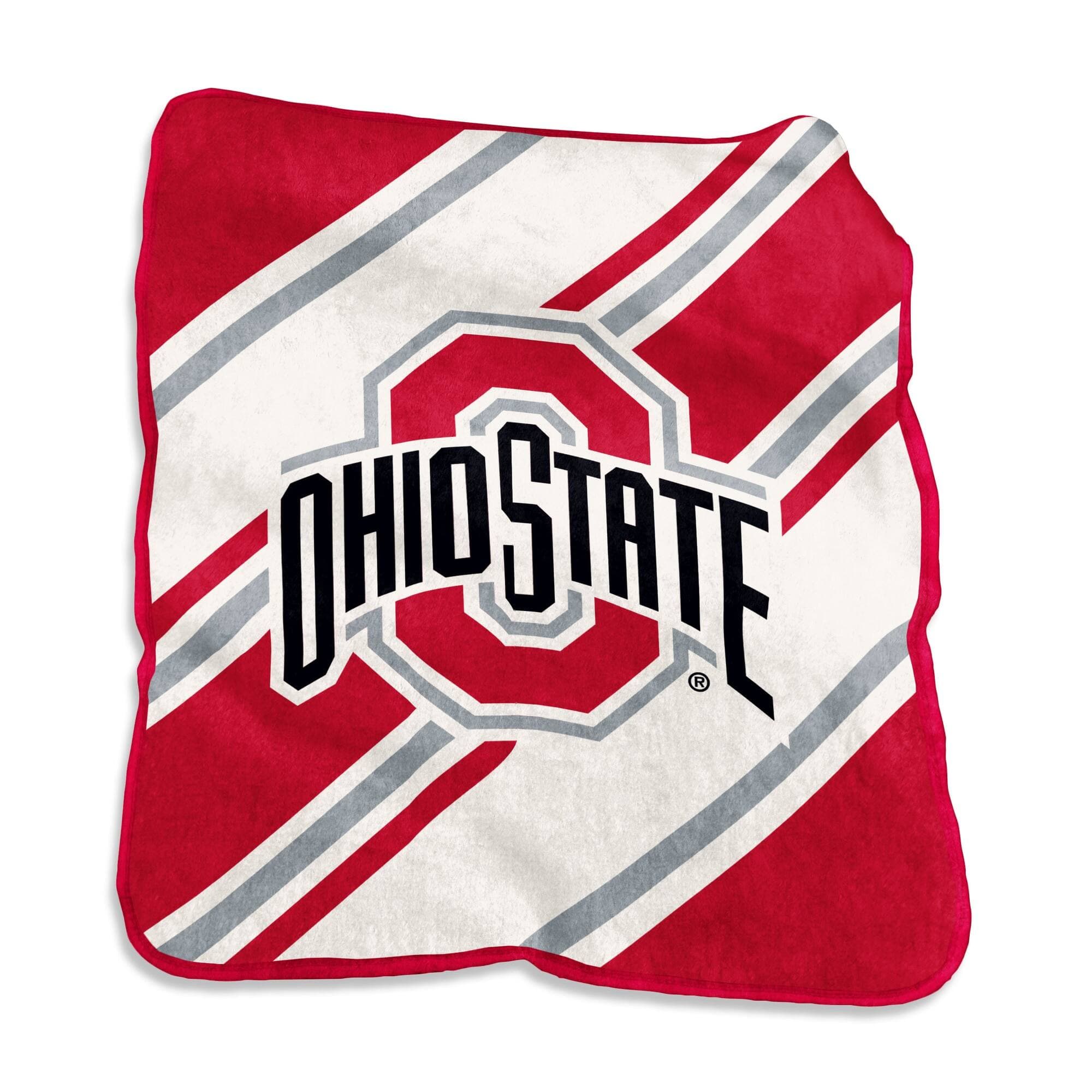 Logo Brands - Ohio State Buckeyes 50" x 60" Raschel Stripe Throw Blanket - Multicolor
