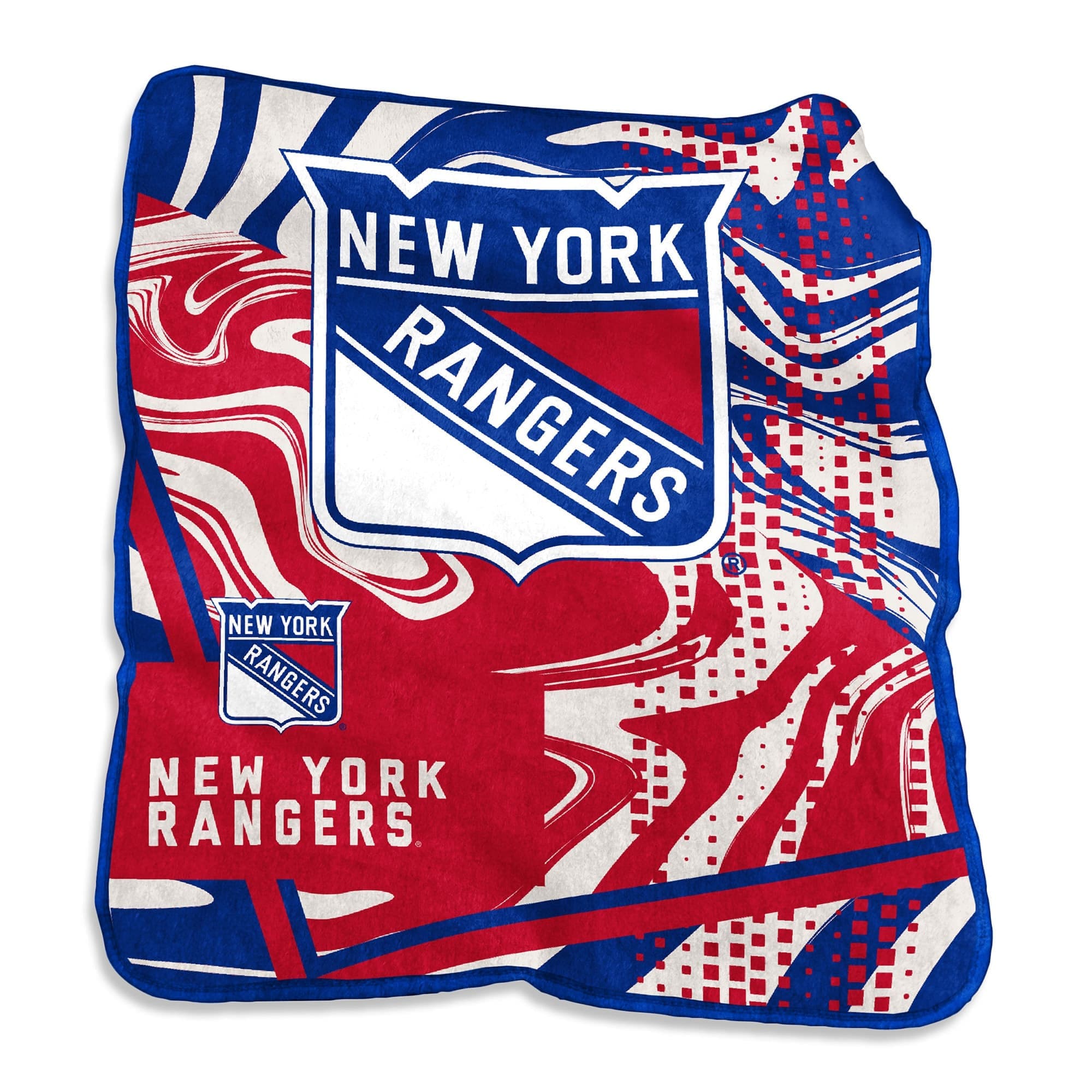 Logo Brands - New York Rangers 50" x 60" Swirl Raschel Throw Blanket - Multicolor