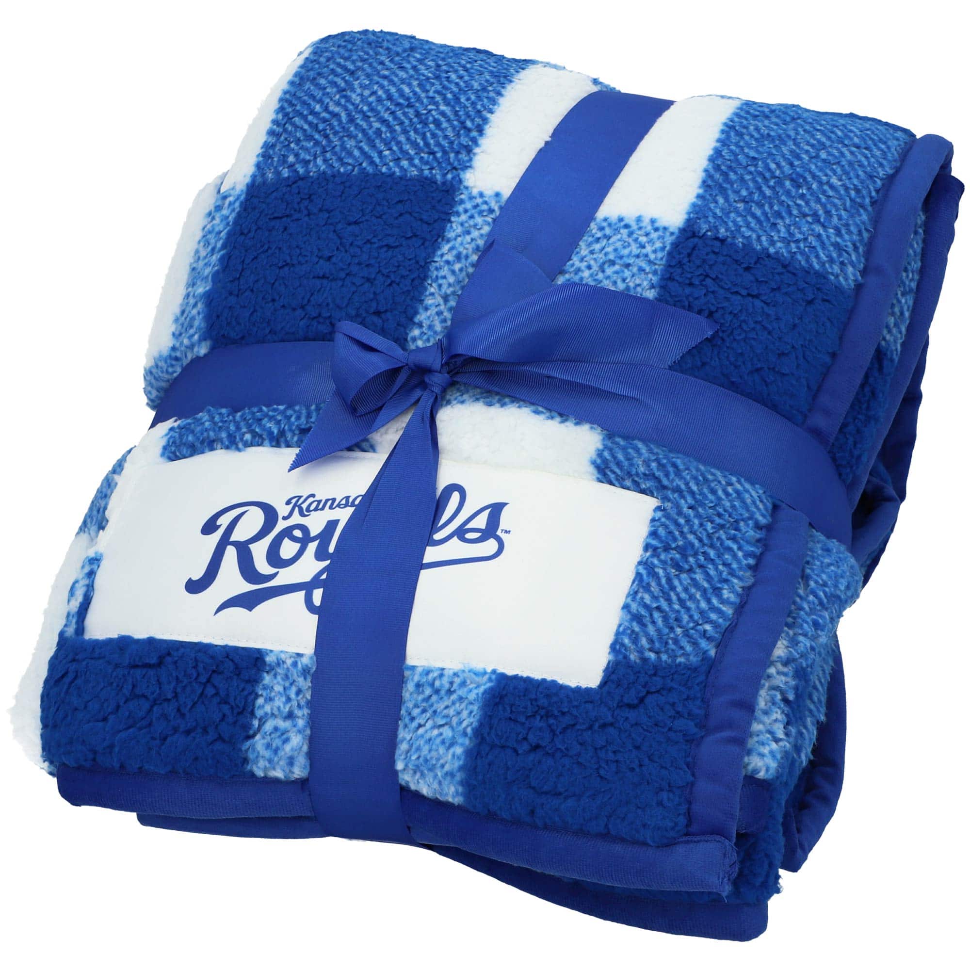 Logo Brands - Kansas City Royals 50'' x 60'' Buffalo Check Frosty Fleece Blanket - Multicolor