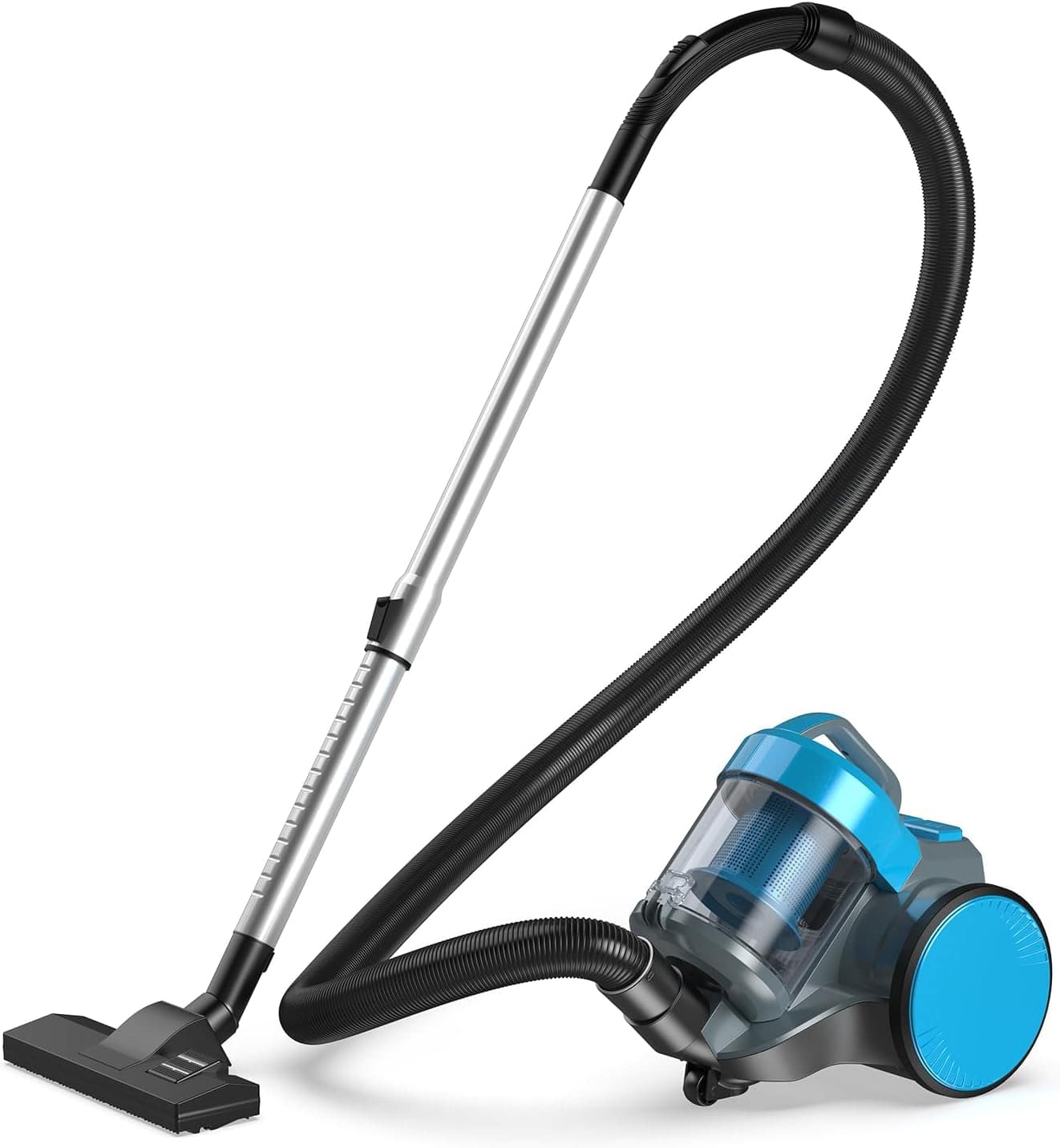 Sweet - Canister Vacuum Cleaner, Lightweight Portable Vacuum Cleaners with Automatic Retractable Cord - Blue