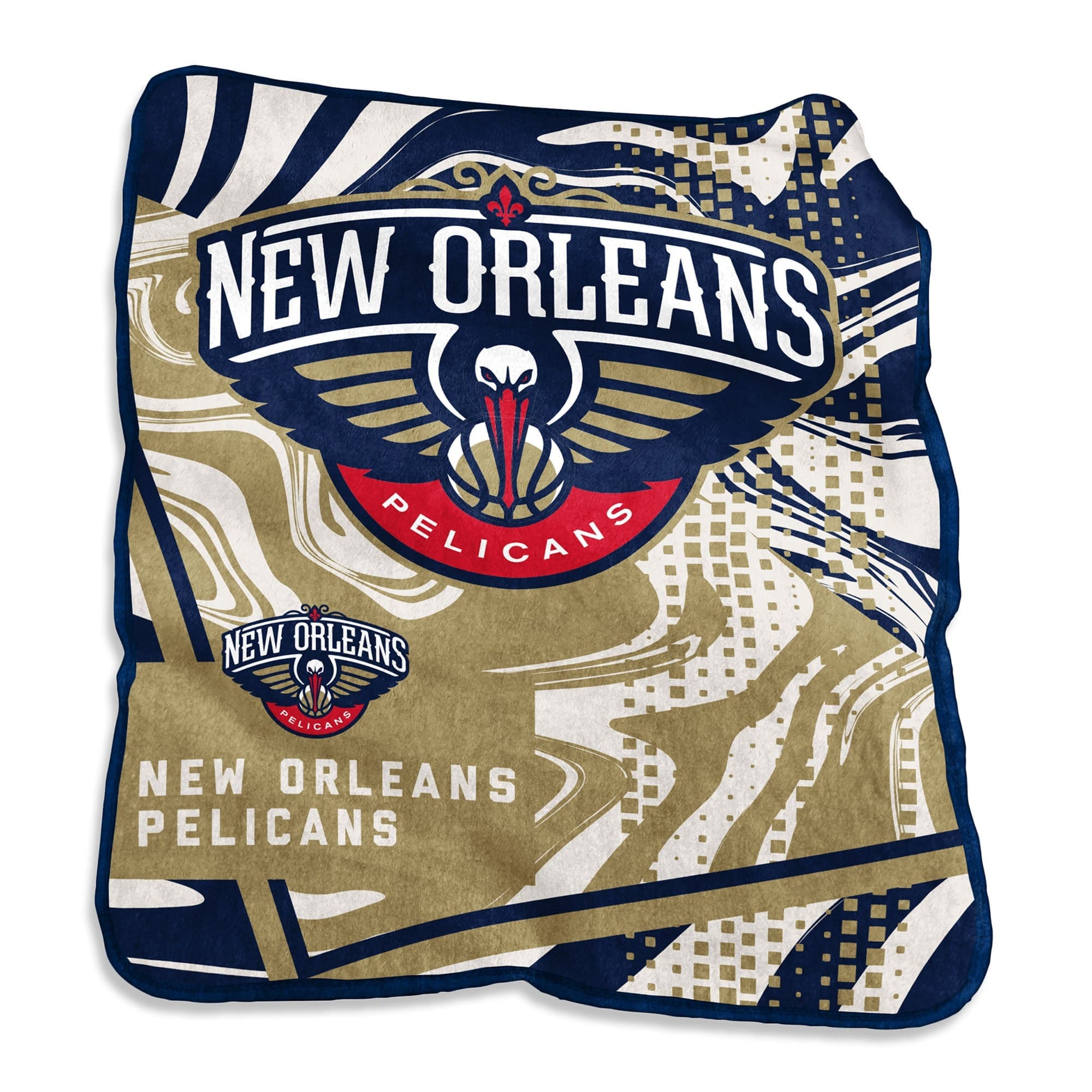 Logo Brands - New Orleans Pelicans 50" x 60" Swirl Raschel Throw Blanket - Multicolor