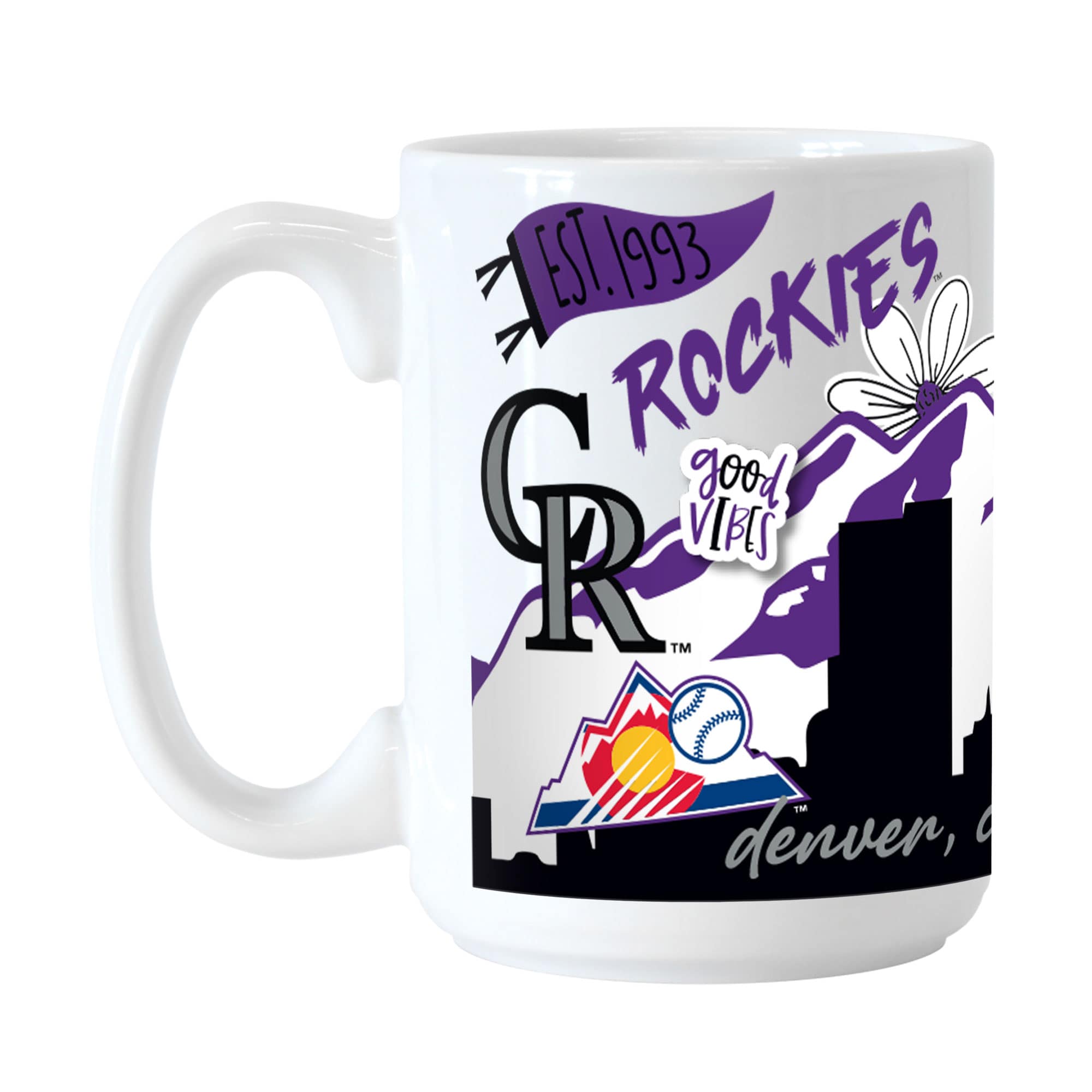 Logo Brands - Colorado Rockies 15oz. Native Ceramic Mug - Multicolor