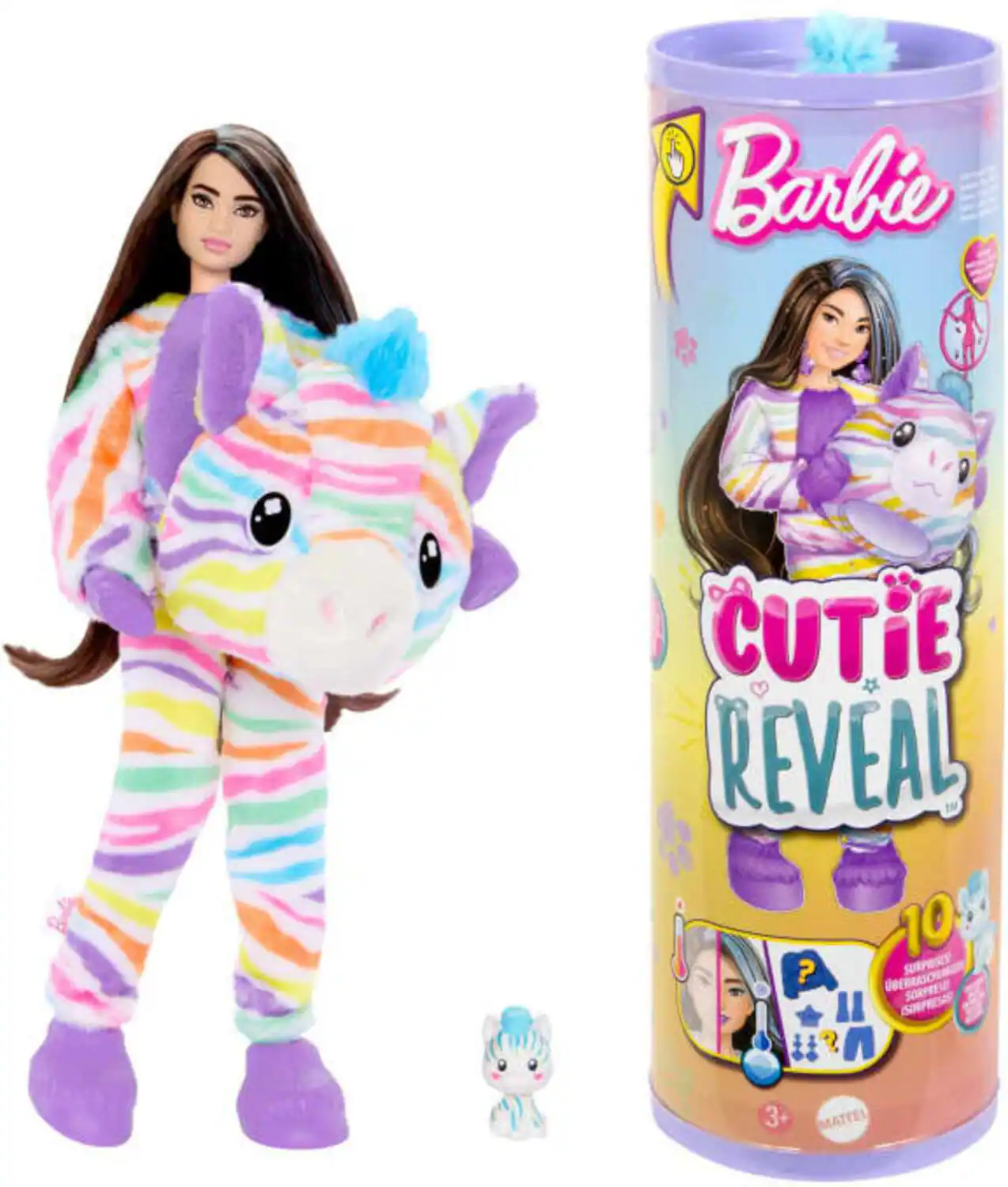 Mattel - Barbie Cutie Reveal Color Wow Series Barbie Zebra - Collectibles - Multicolor