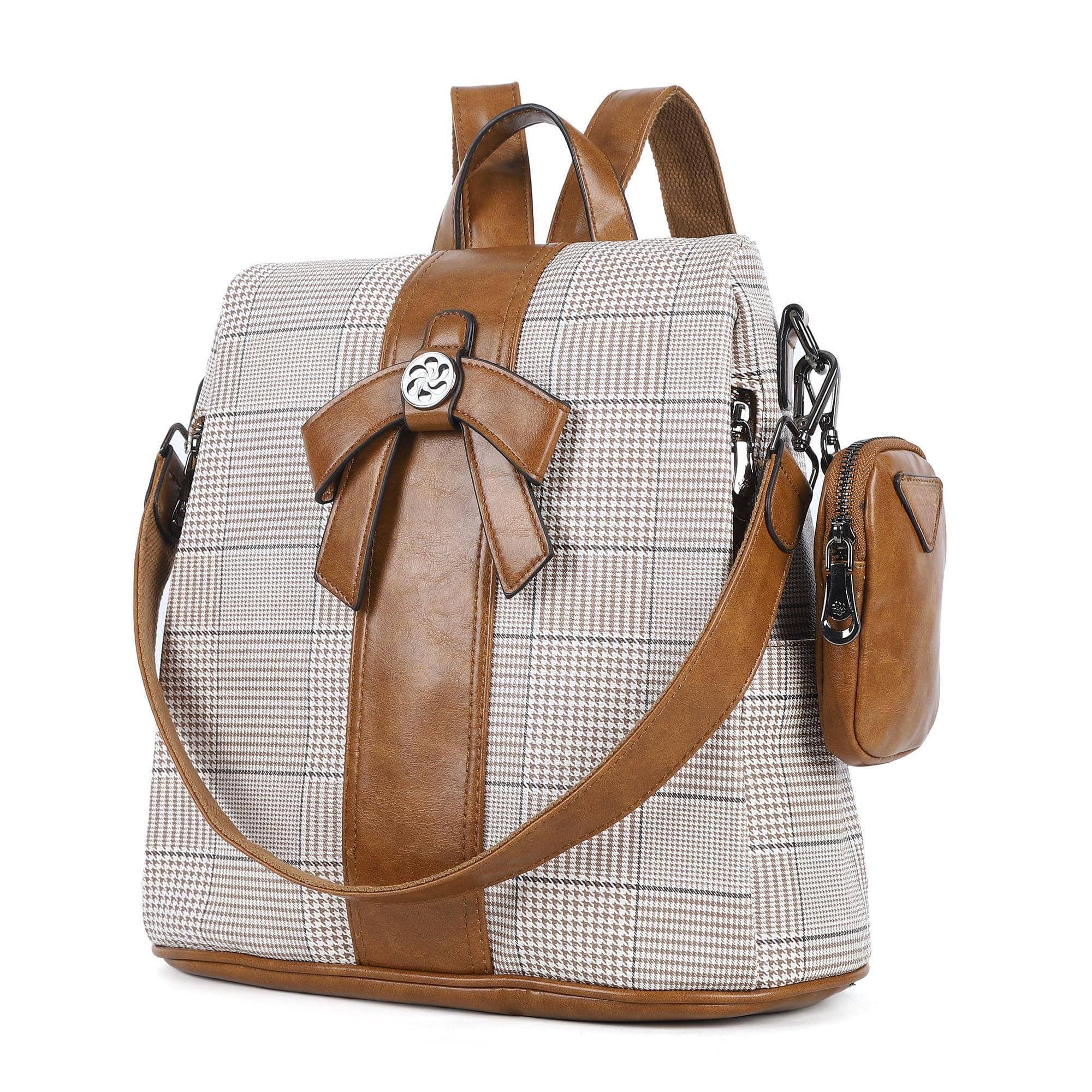 Cozy Serene - Backpack Purse For Women Fashion Purses Pu Leather Daypacks Anti-theft Shoulder Bag Satchel - 2-brown