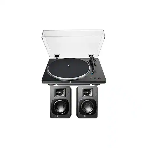 Audio-Technica - Audio Technica AT-LP70X-BG Automatic Belt Drive Turntable - /Gray with Audio Technica AT-SP3X - Bundle - Black