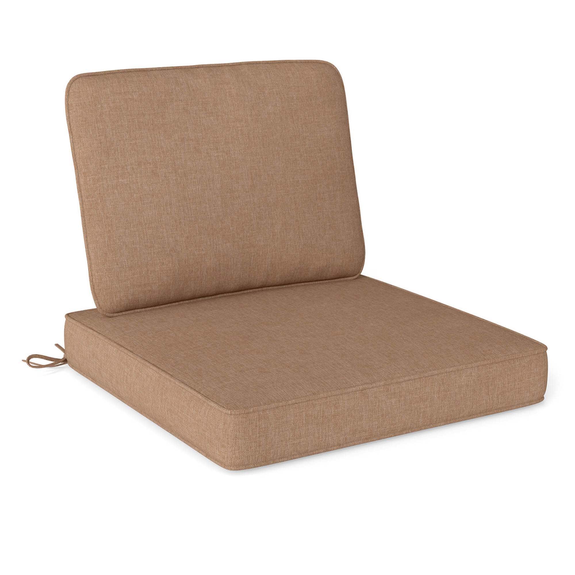 Costway - 2-Pack 24" x 24" Deep Seat Cushion & Back Pillow with Removable Covers Outdoor - Brown