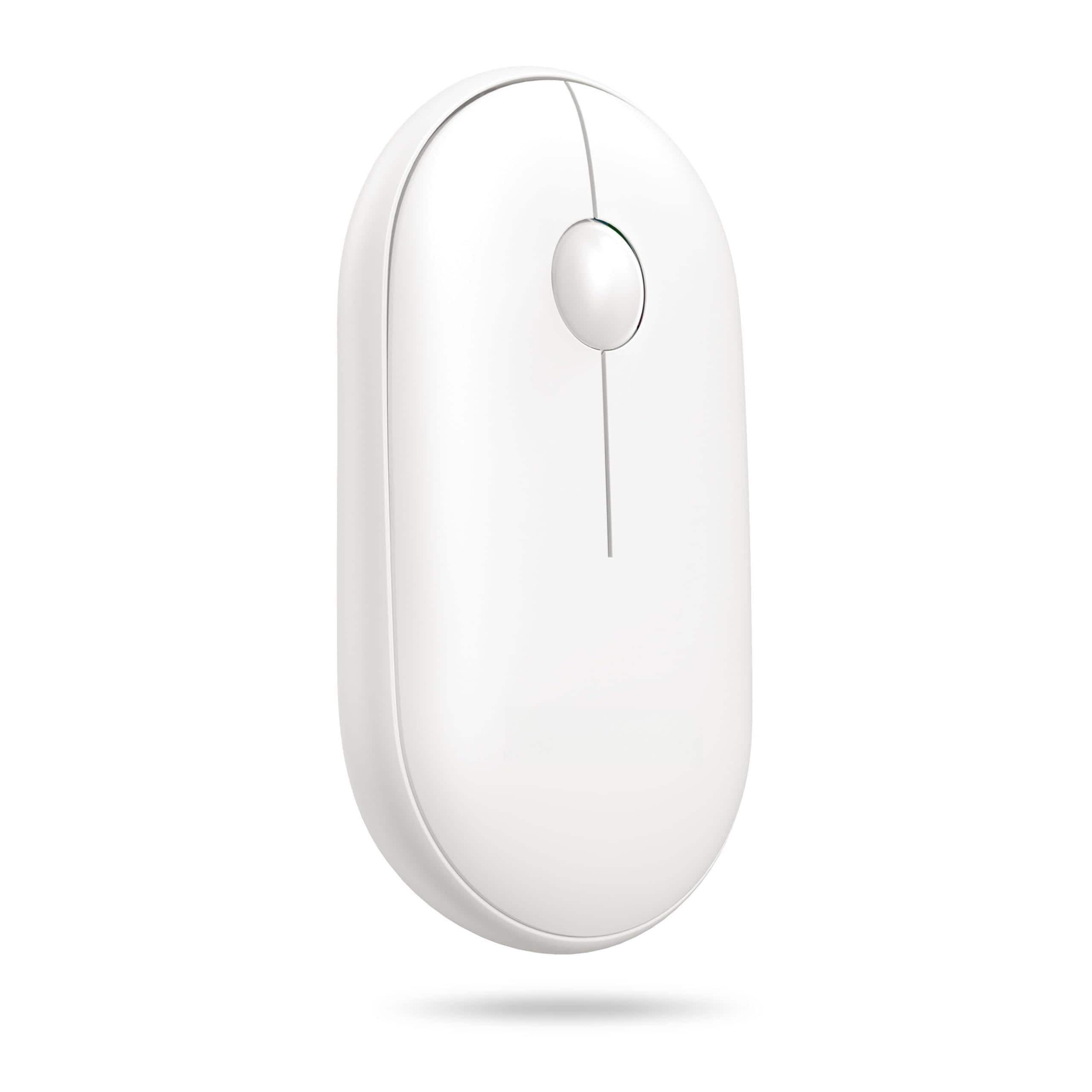 Cozy Serene - Wireless Mouse Silent USB 2.4g For Modes(bt3.0/5.0+2.4ghz) Contoured Grip With Receiver - Wireless - White