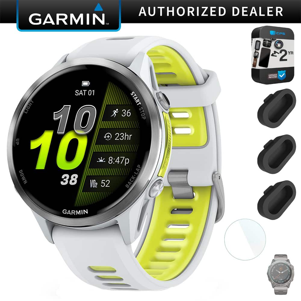 Garmin - Forerunner 970 GPS Smartwatch +Dust Cover (3Pack) +Protector +2 Yr Warranty Pack - Soft Gold Titanium with French Gray Case - (2025)