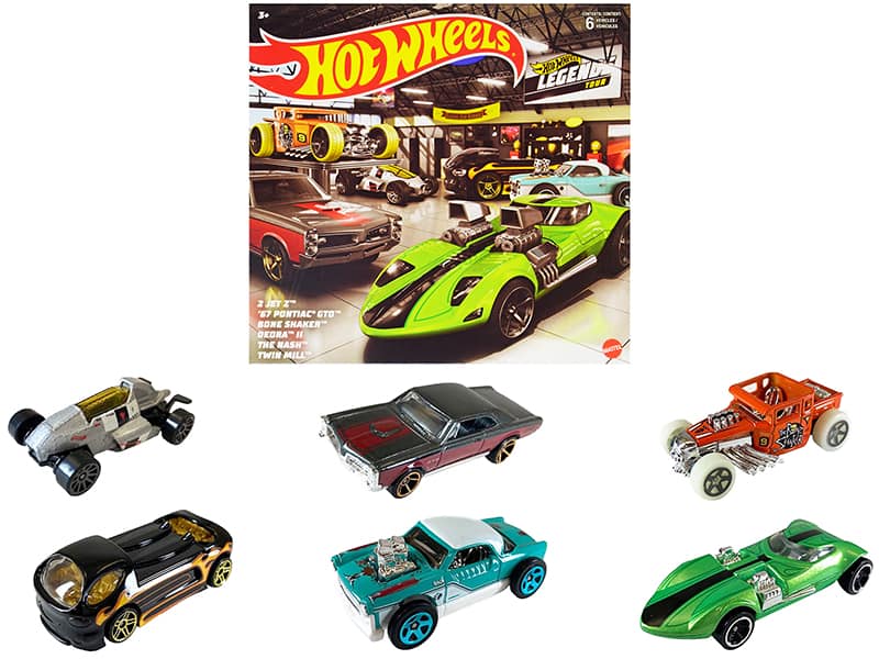 "Hot Wheels Legends" 6 piece Set Diecast Model Cars by Hot Wheels - Multicolor