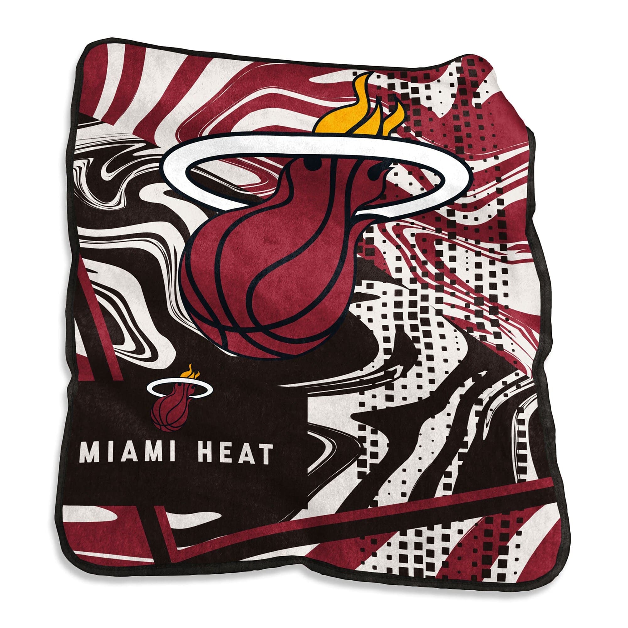 Logo Brands - Miami Heat 50" x 60" Swirl Raschel Throw Blanket - Multicolor