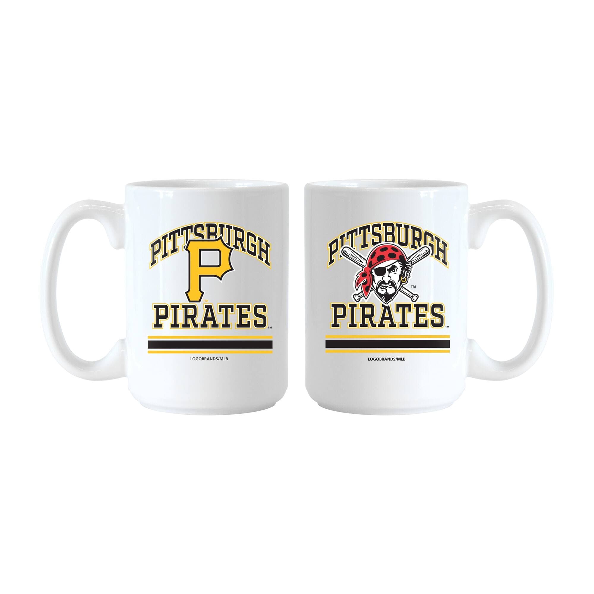 Logo Brands - Pittsburgh Pirates 15oz. Current & Throwback Mug Set - Multicolor