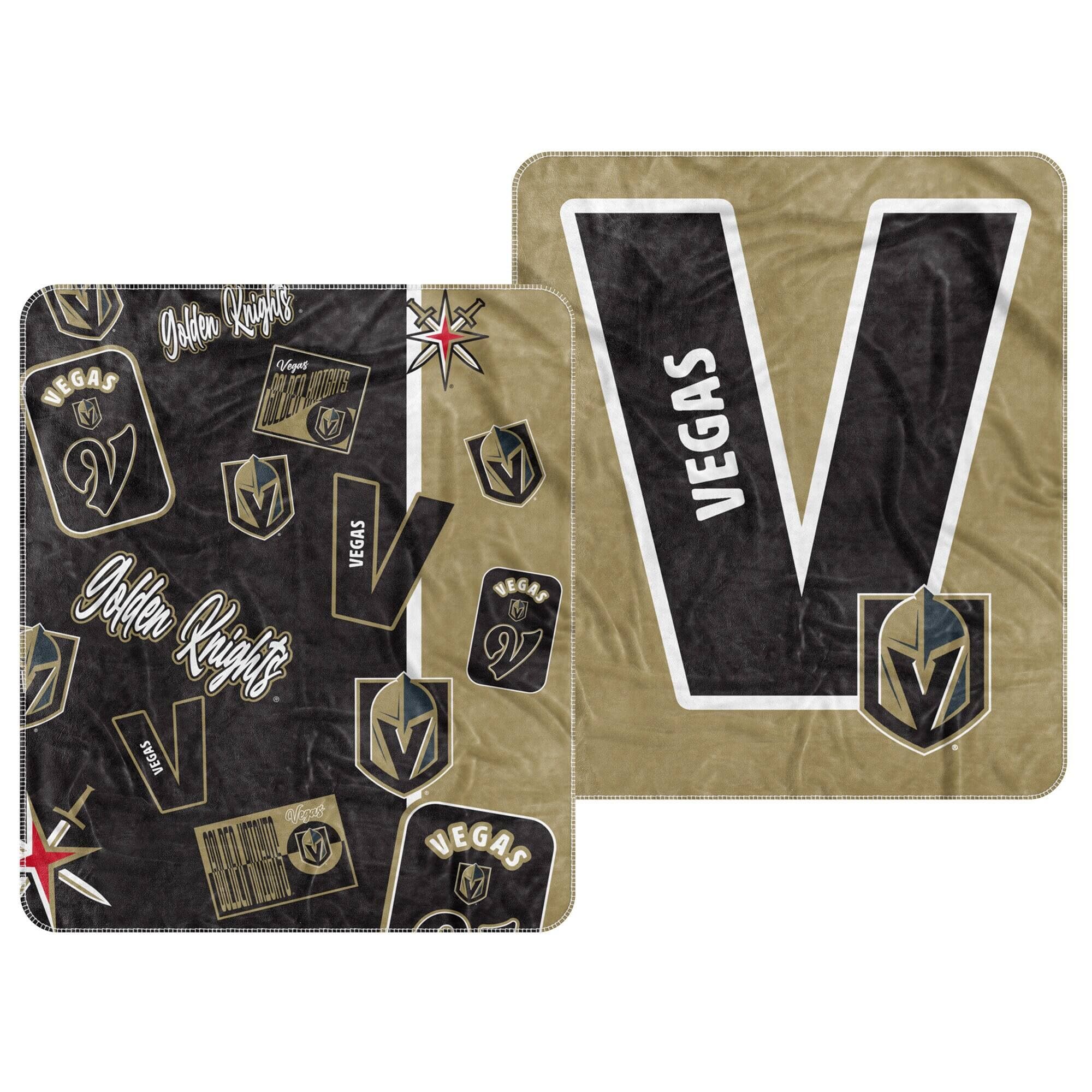 Logo Brands - Vegas Golden Knights 50- x 60- Dream Weave Throw Blanket - Black