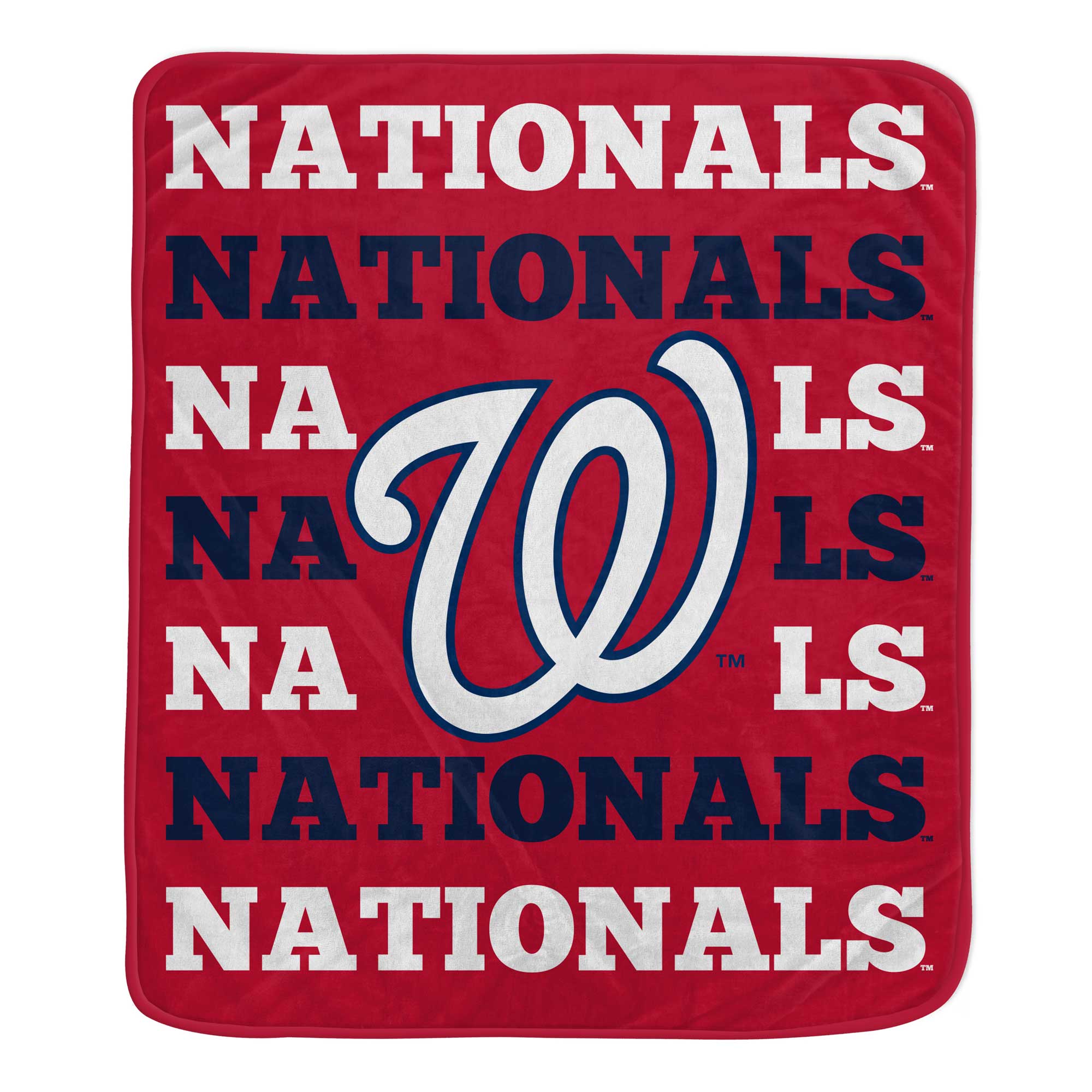 Pegasus - Washington Nationals 60'' x 70'' Repeat Refresh Wordmark Plush Blanket - Multicolor