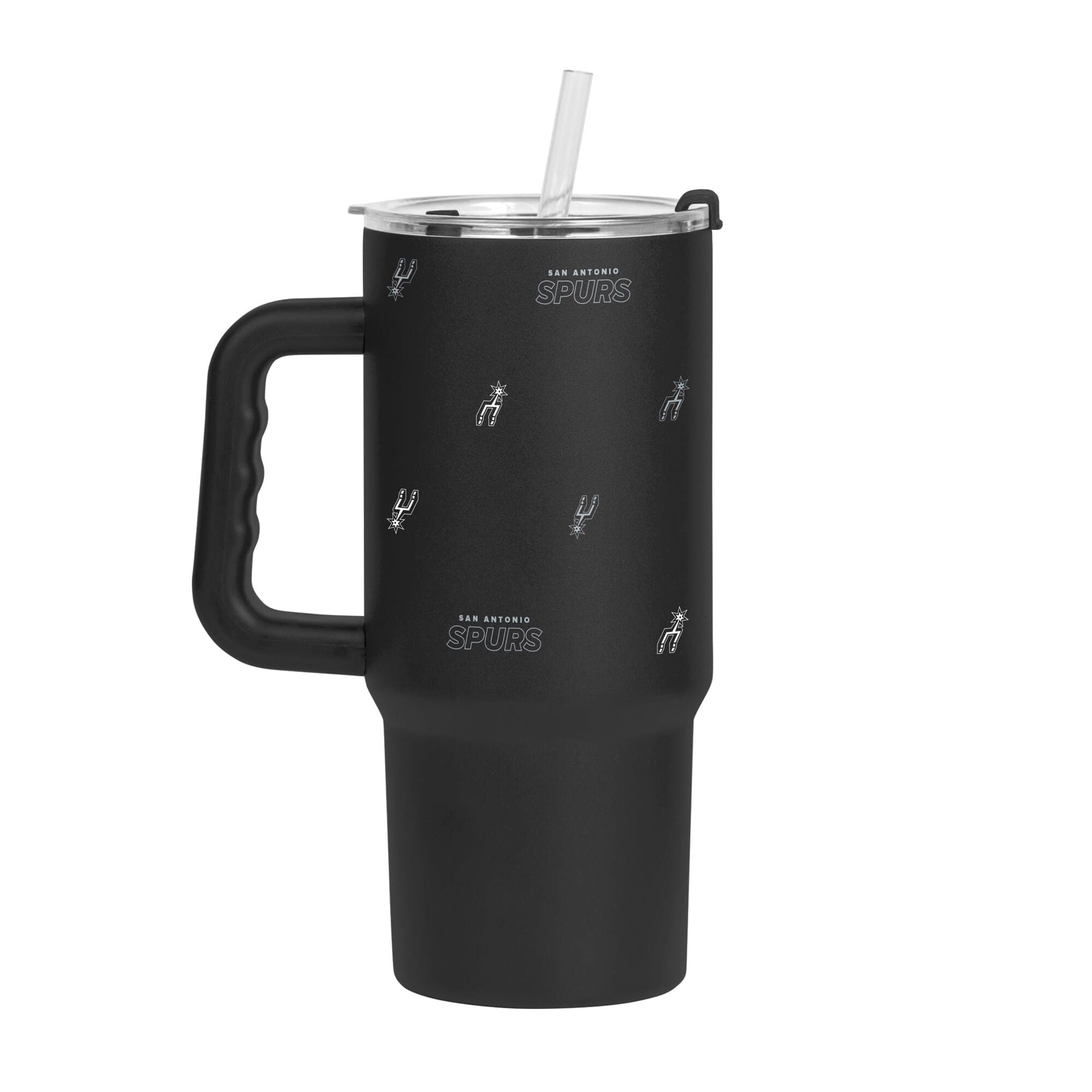 Logo Brands - San Antonio Spurs 24oz. Step and Repeat Powder Coat Tumbler - Black