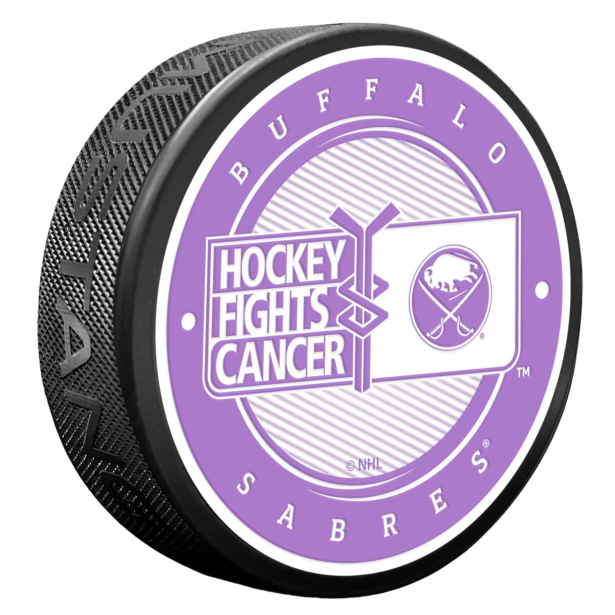 Mustang Drinkware - Buffalo Sabres Hockey Fights Cancer Puck - Multicolor