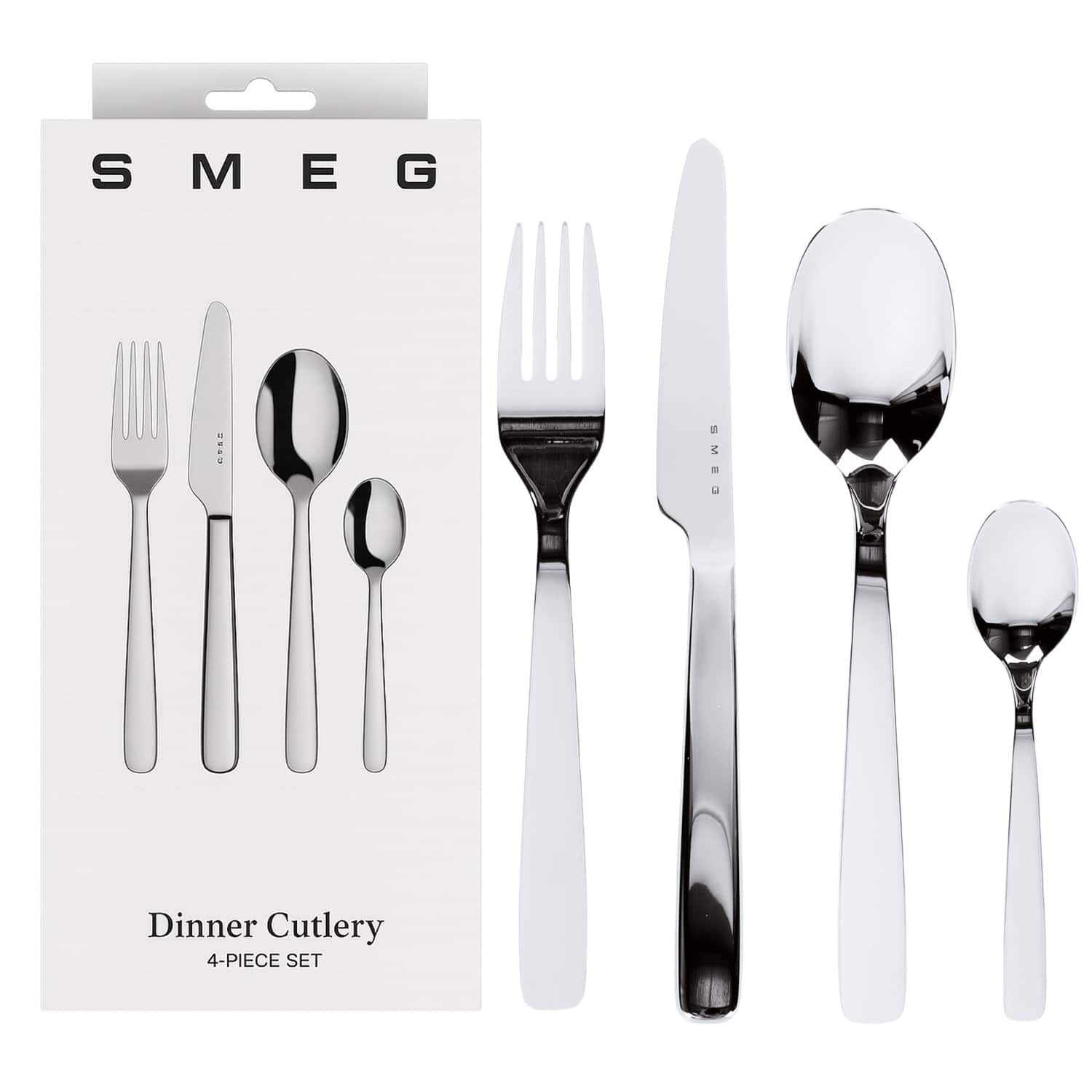 SMEG - Stainless Steel Dinner Cutlery 4 Piece Set - Silver