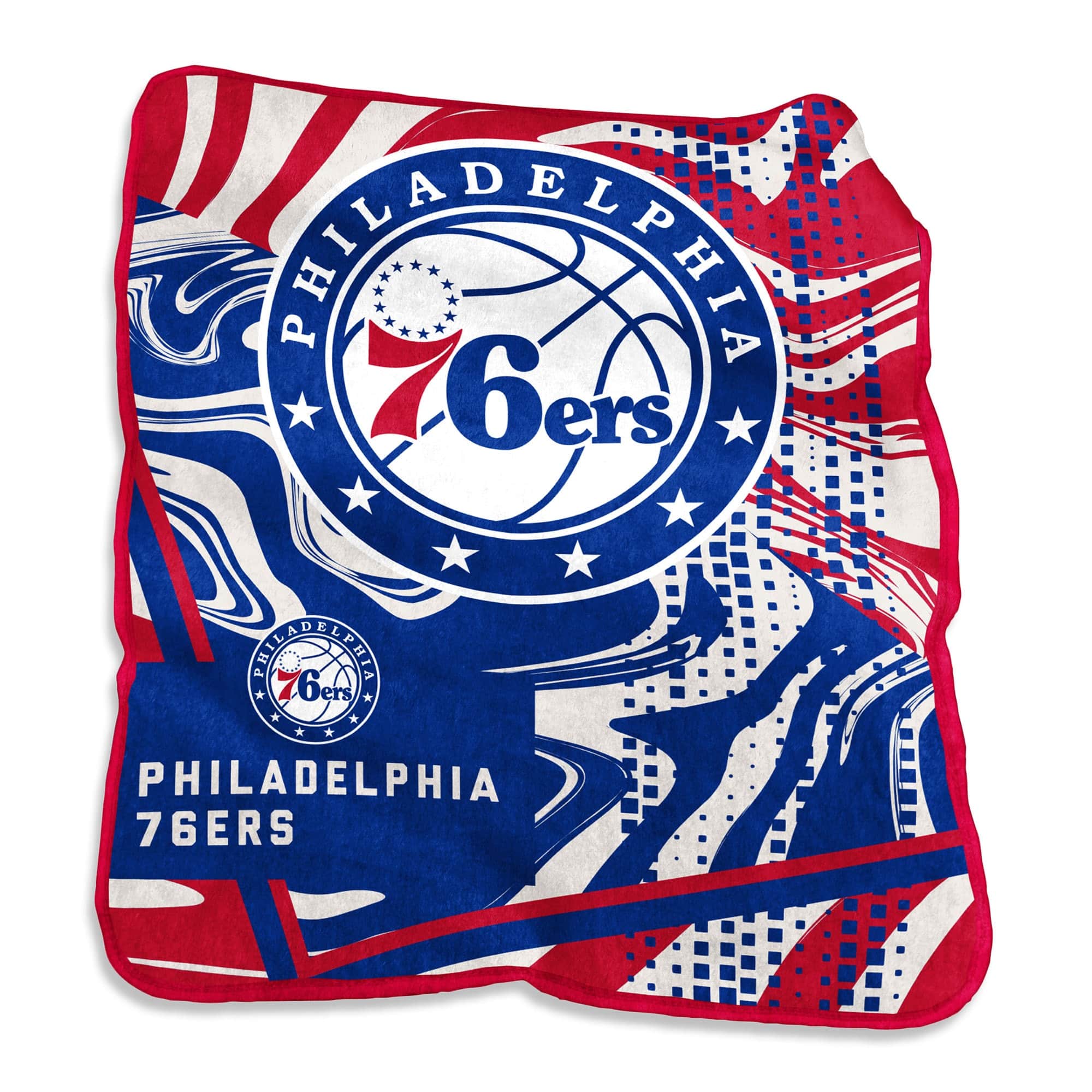 Logo Brands - Philadelphia 76ers 50" x 60" Swirl Raschel Throw Blanket - Multicolor