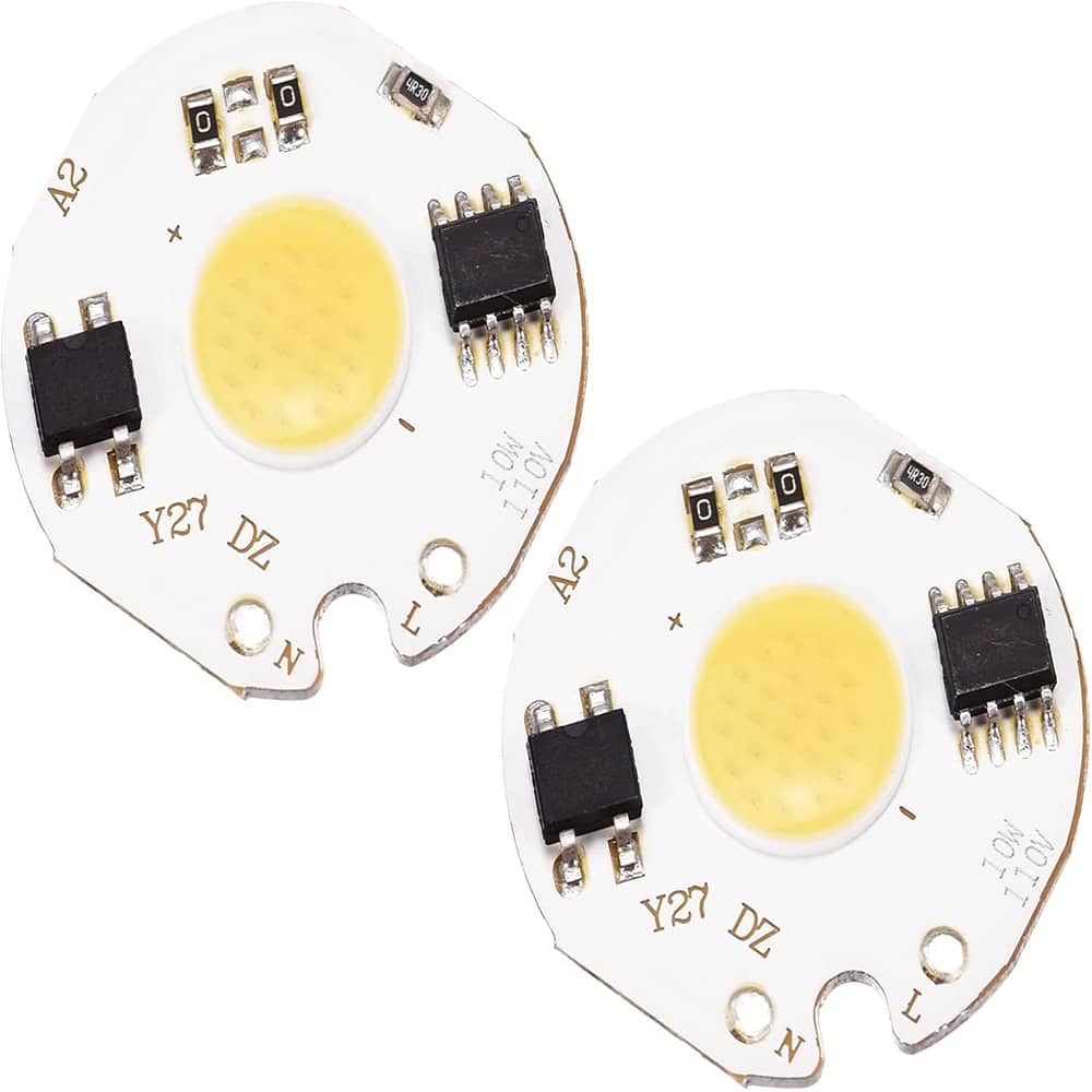 ACJPR - LED Chip Bulb 10W Cool White 6000-6500K, Aluminium Board, 2-Pack