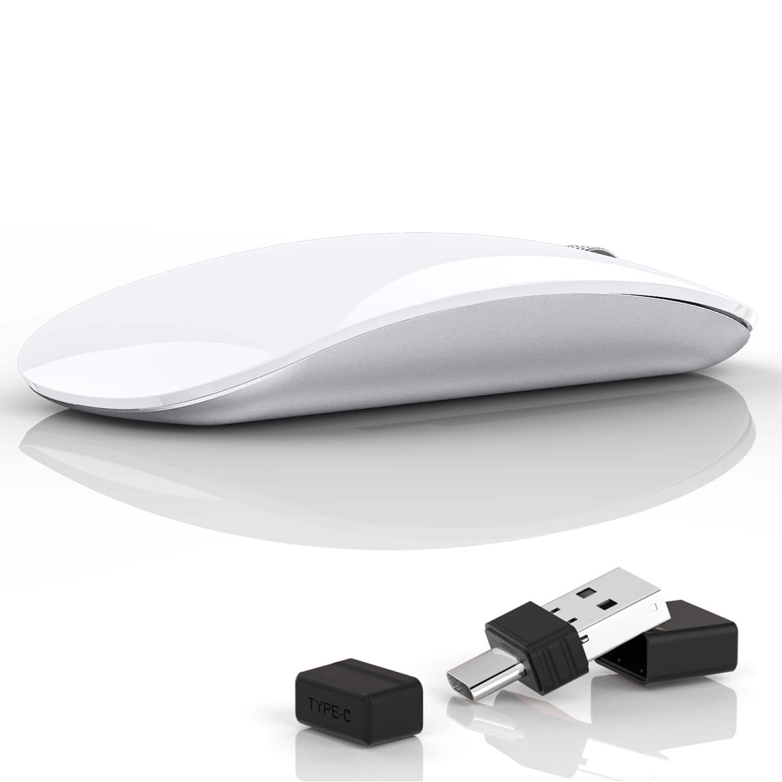 Cozy Serene - Wireless Mouse Rechargeable Silent USB G11 Computer Slim Mice 2.4ghz Optical With - Wireless - White