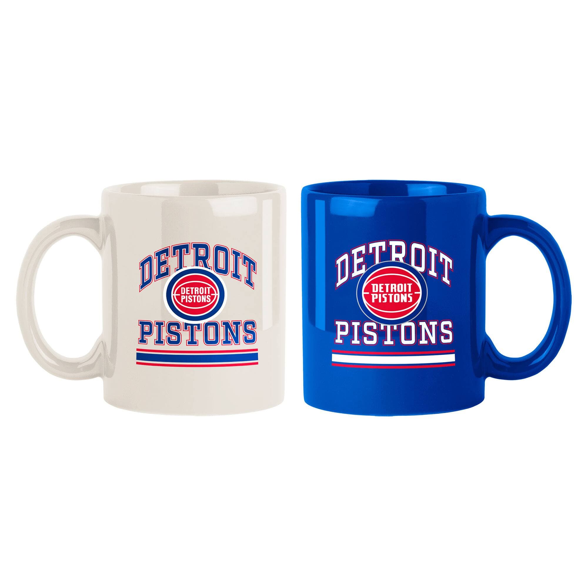 Logo Brands - Detroit Pistons Two-Pack 15oz. Color Mug Set - Multicolor